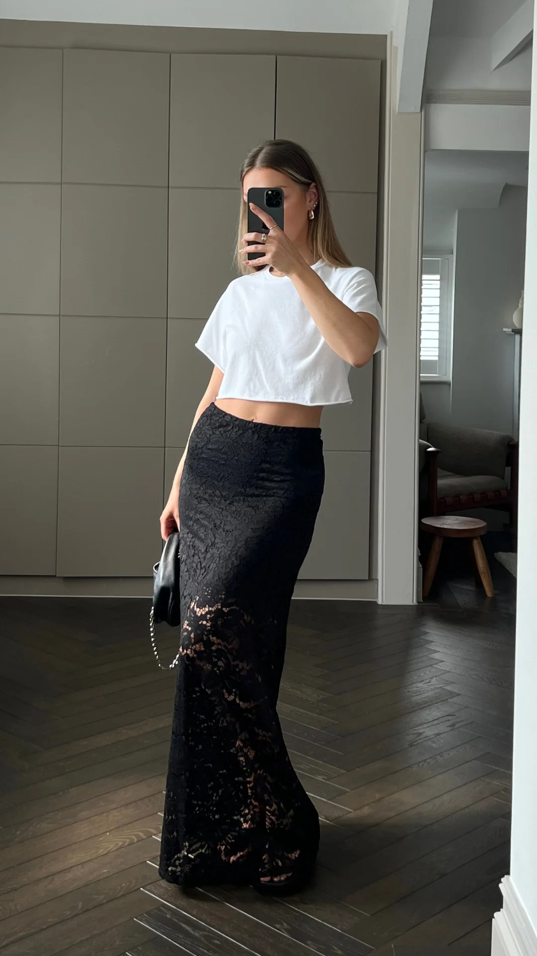 Alba Lace Skirt - Black - Image 10