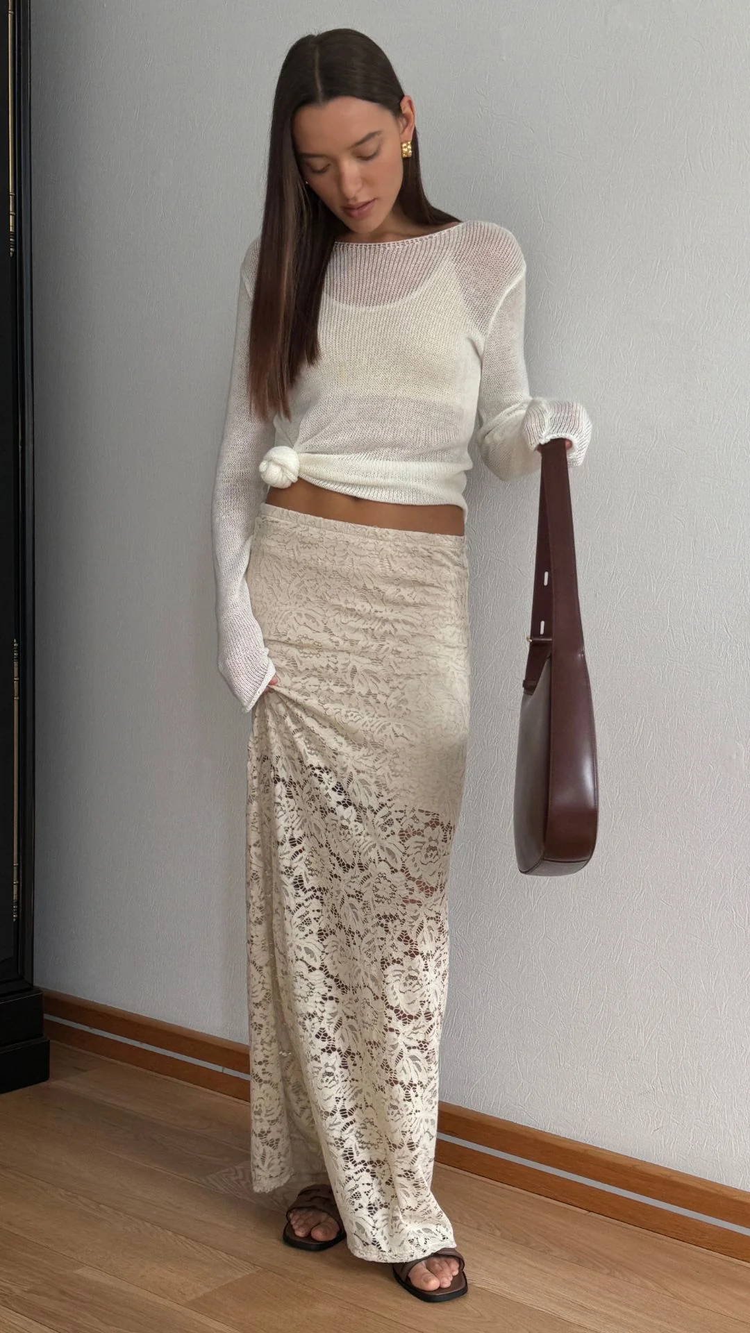 Alba Lace Skirt - Sand - Image 5