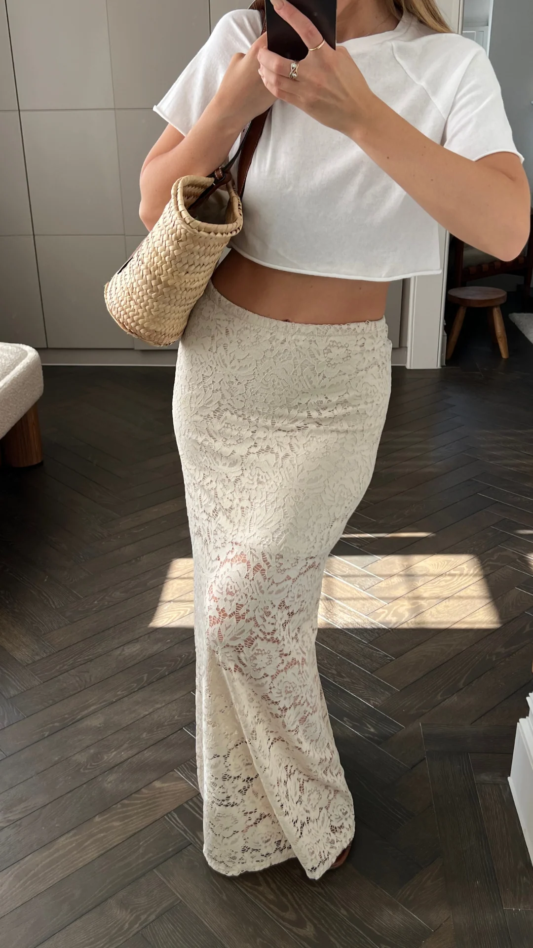 Alba Lace Skirt - Sand - Image 9