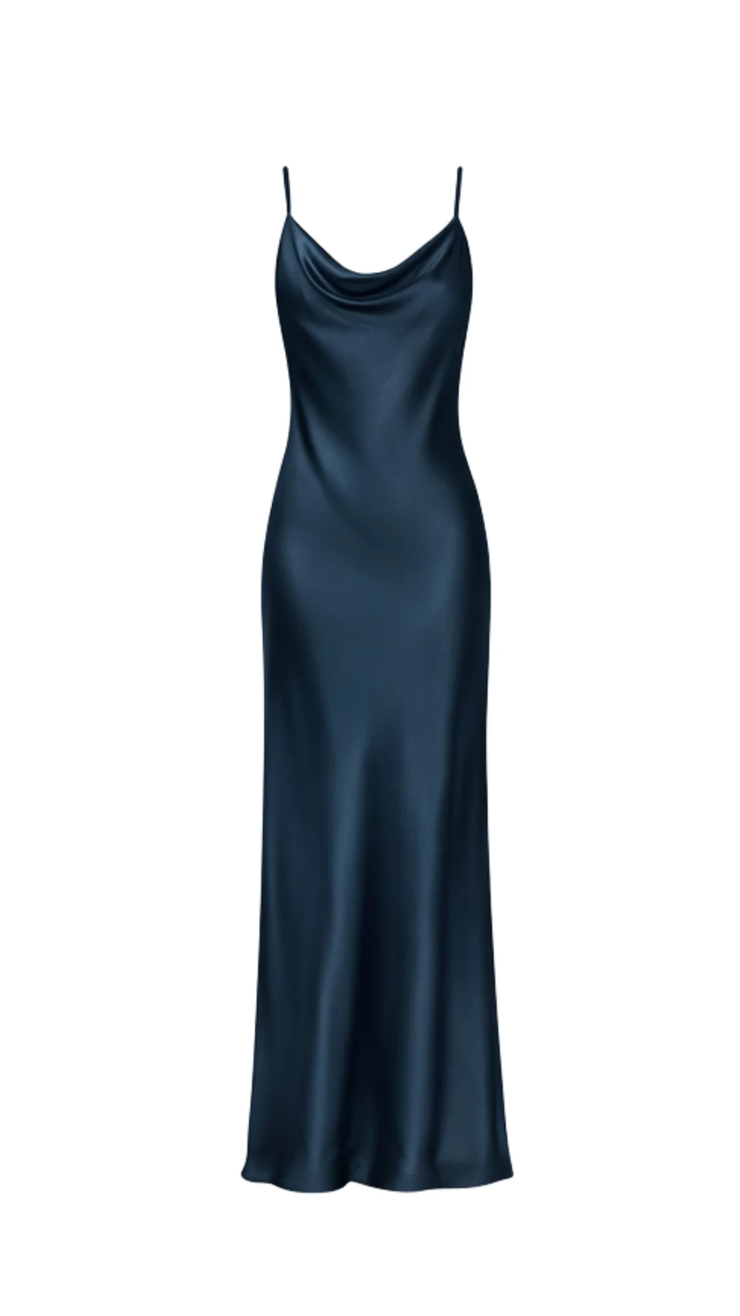 Alena Satin Dress - Deep Navy - Image 5
