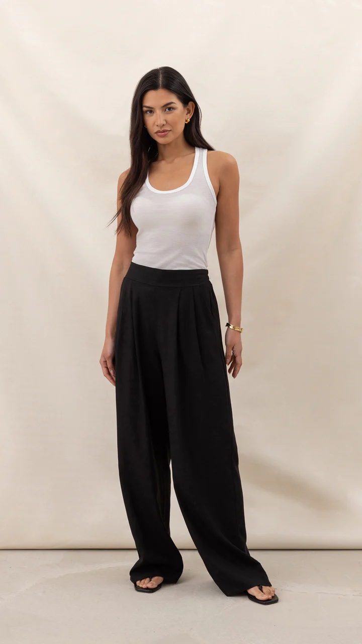 Alexis Linen Trousers - Black - Image 4