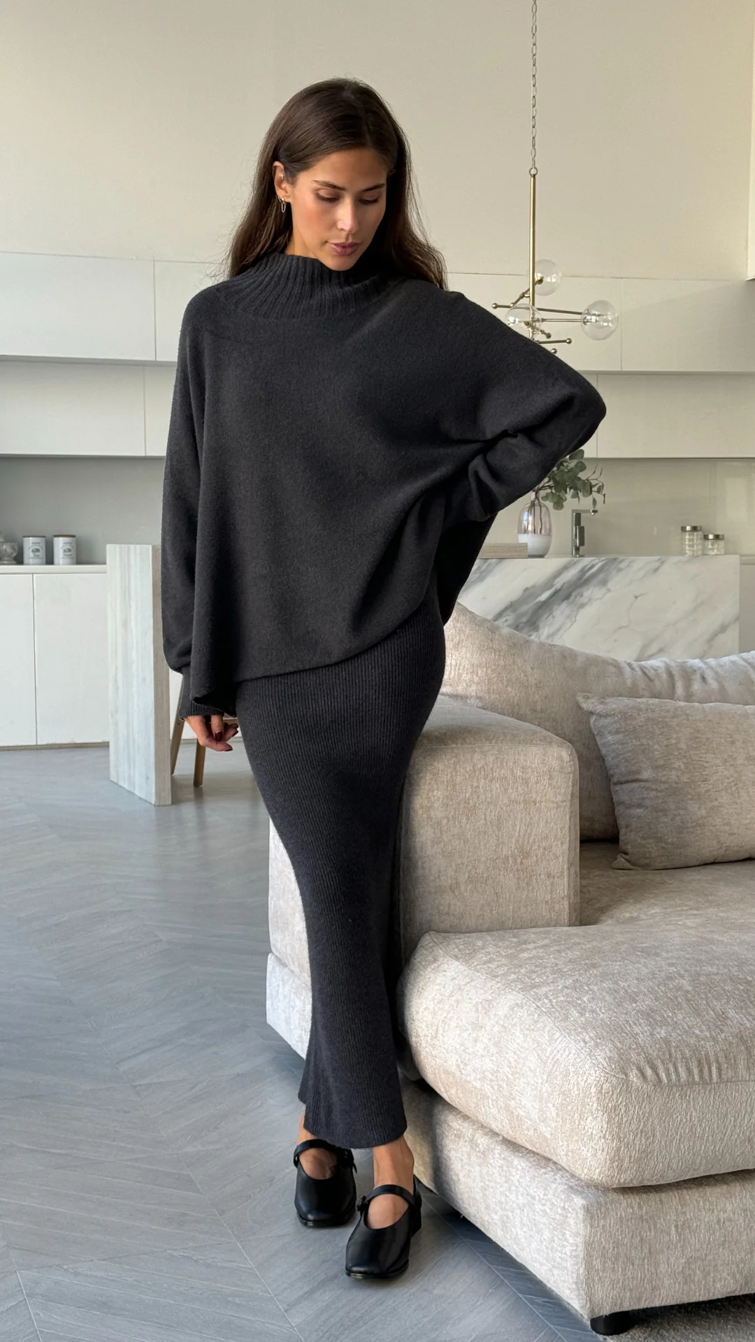 Alma Pencil Skirt - Anthracite - Image 4