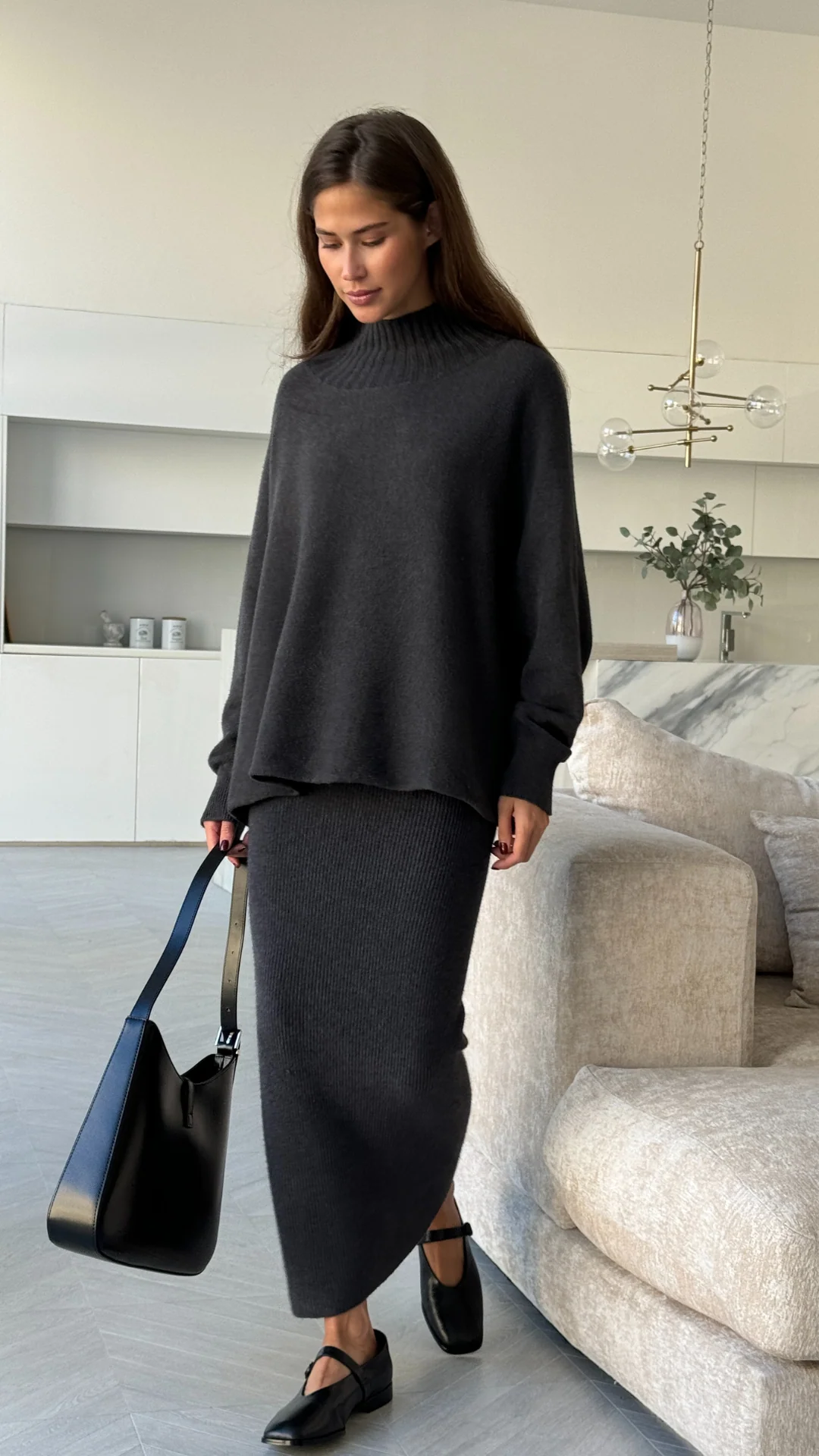 Alma Pencil Skirt - Anthracite - Image 6