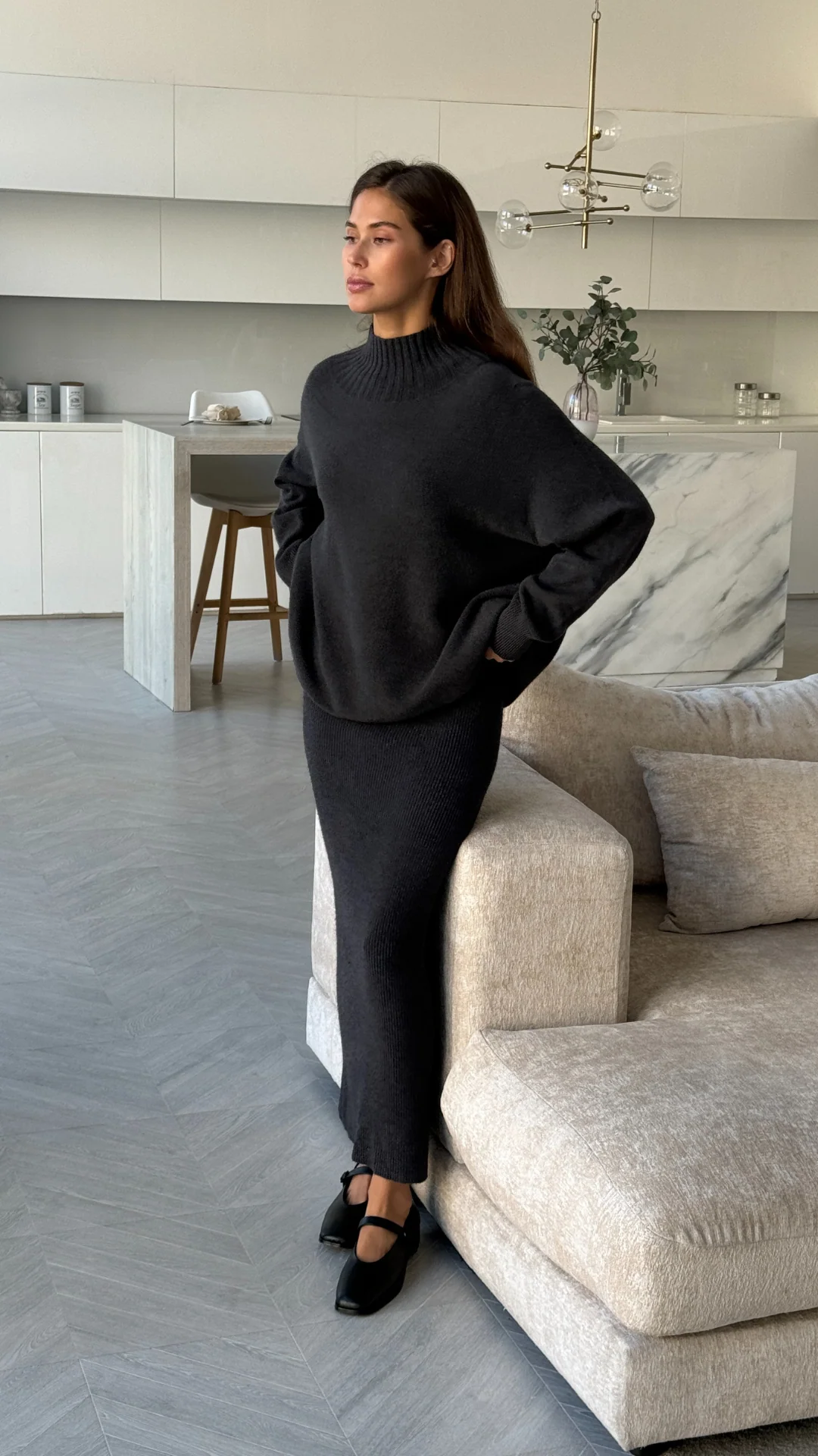 Alma Pencil Skirt - Anthracite - Image 7