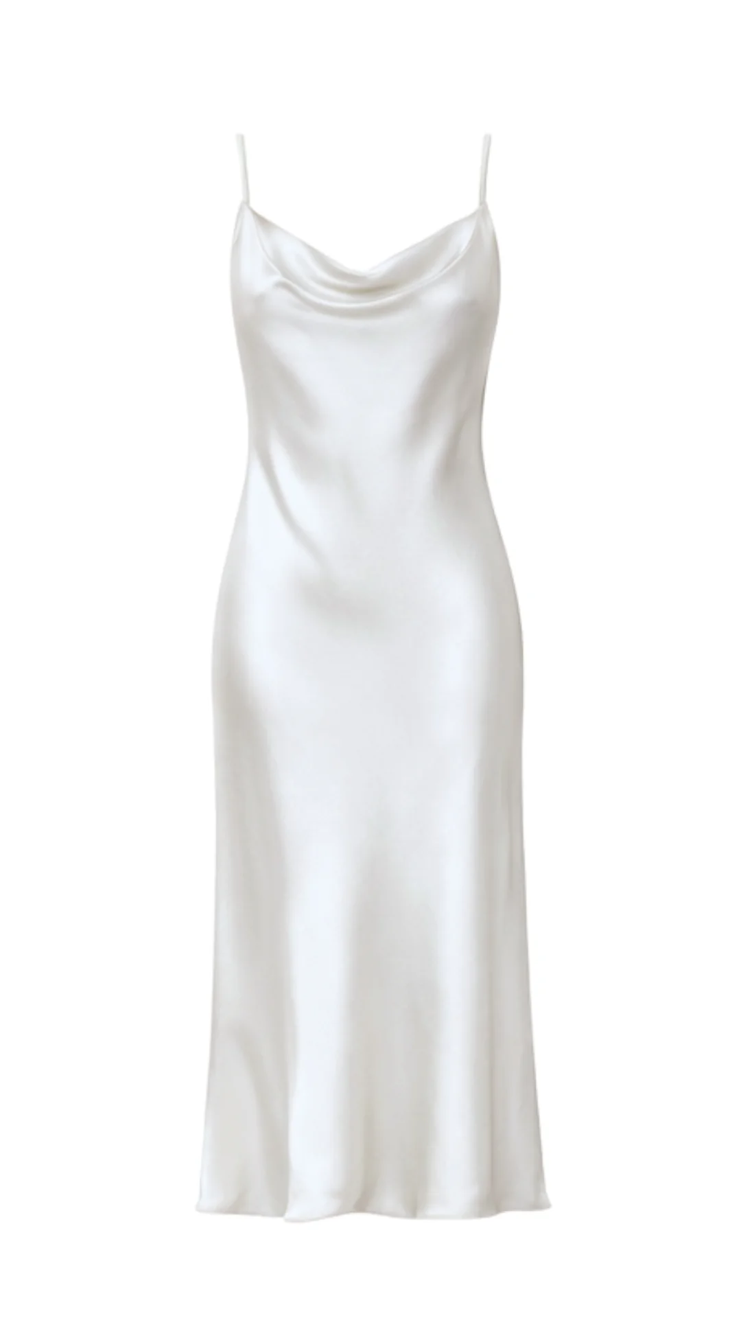 Iris Satin Dress - Pearl - Image 5