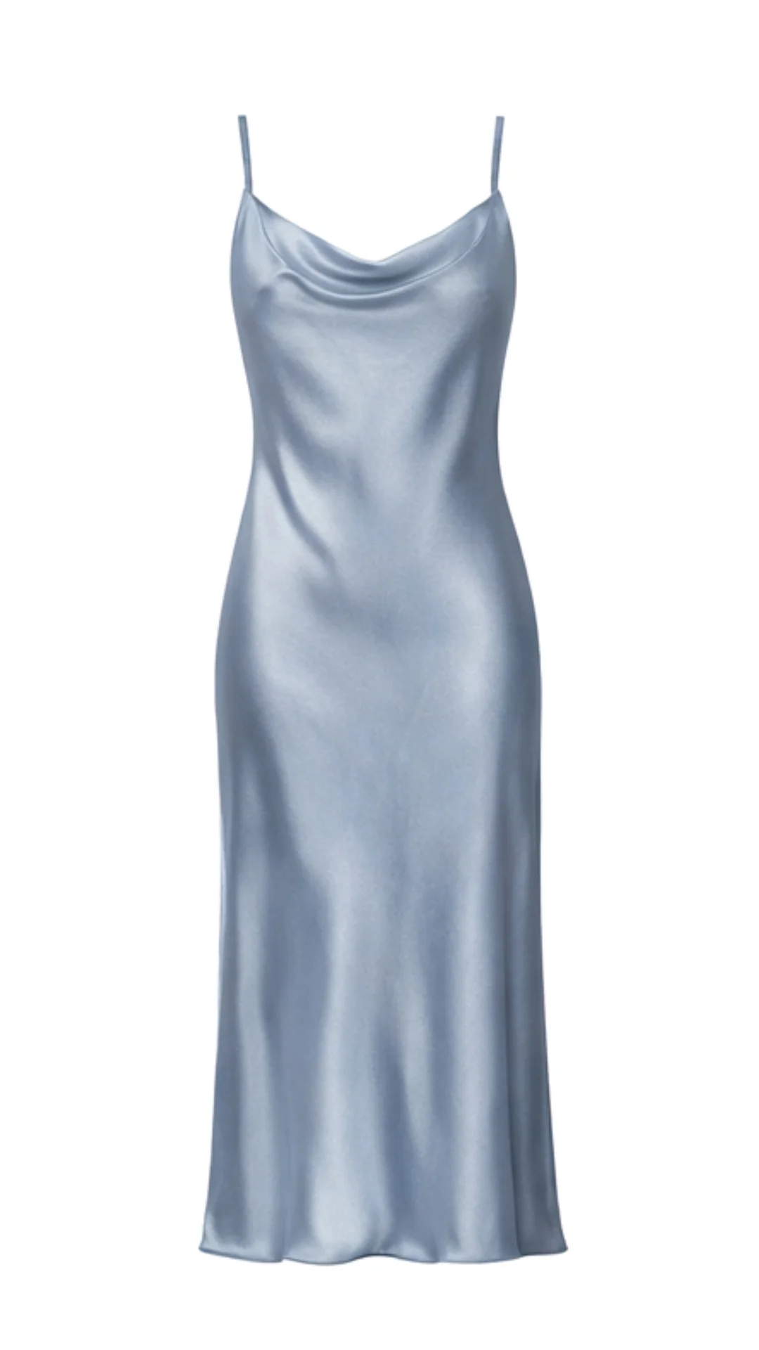 Iris Satin Dress - Sky Blue - Image 5