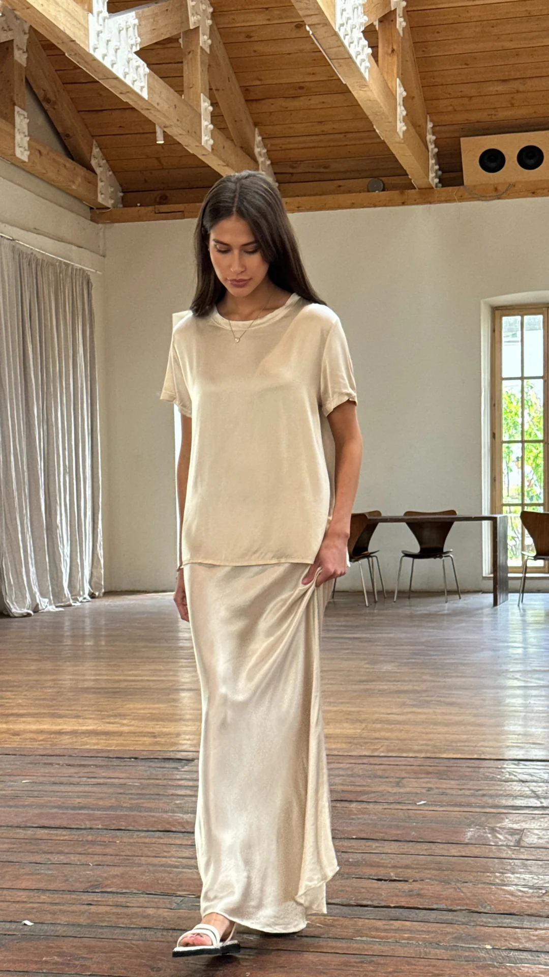 Bree Satin Top - Ivory - Image 11