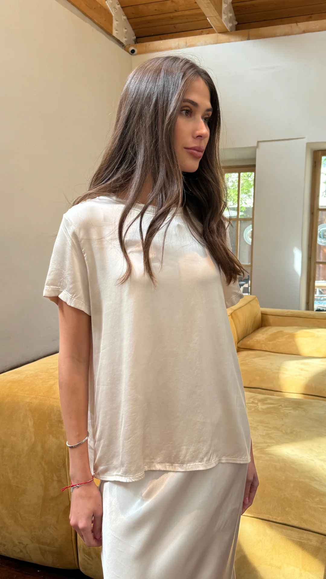 Bree Satin Top - Ivory - Image 2