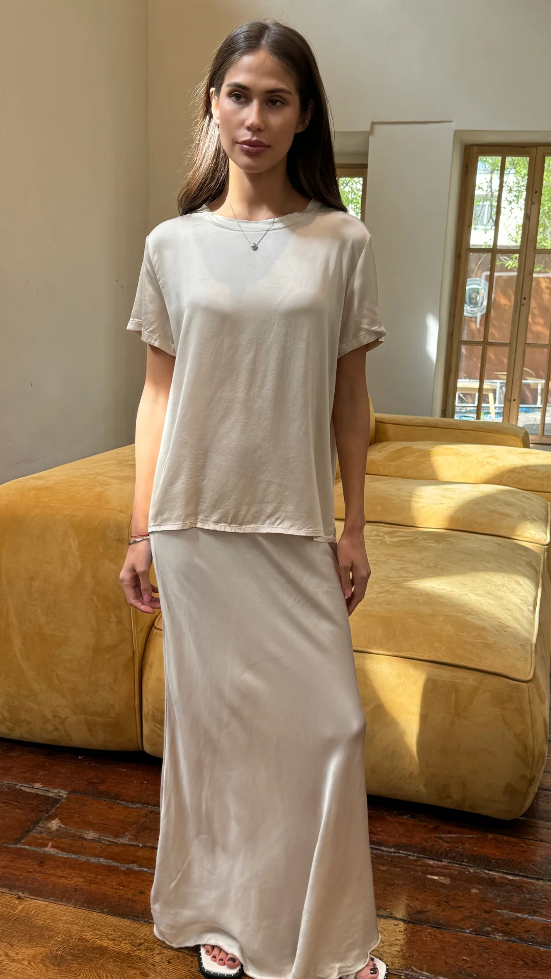 Bree Satin Top - Ivory - Image 3