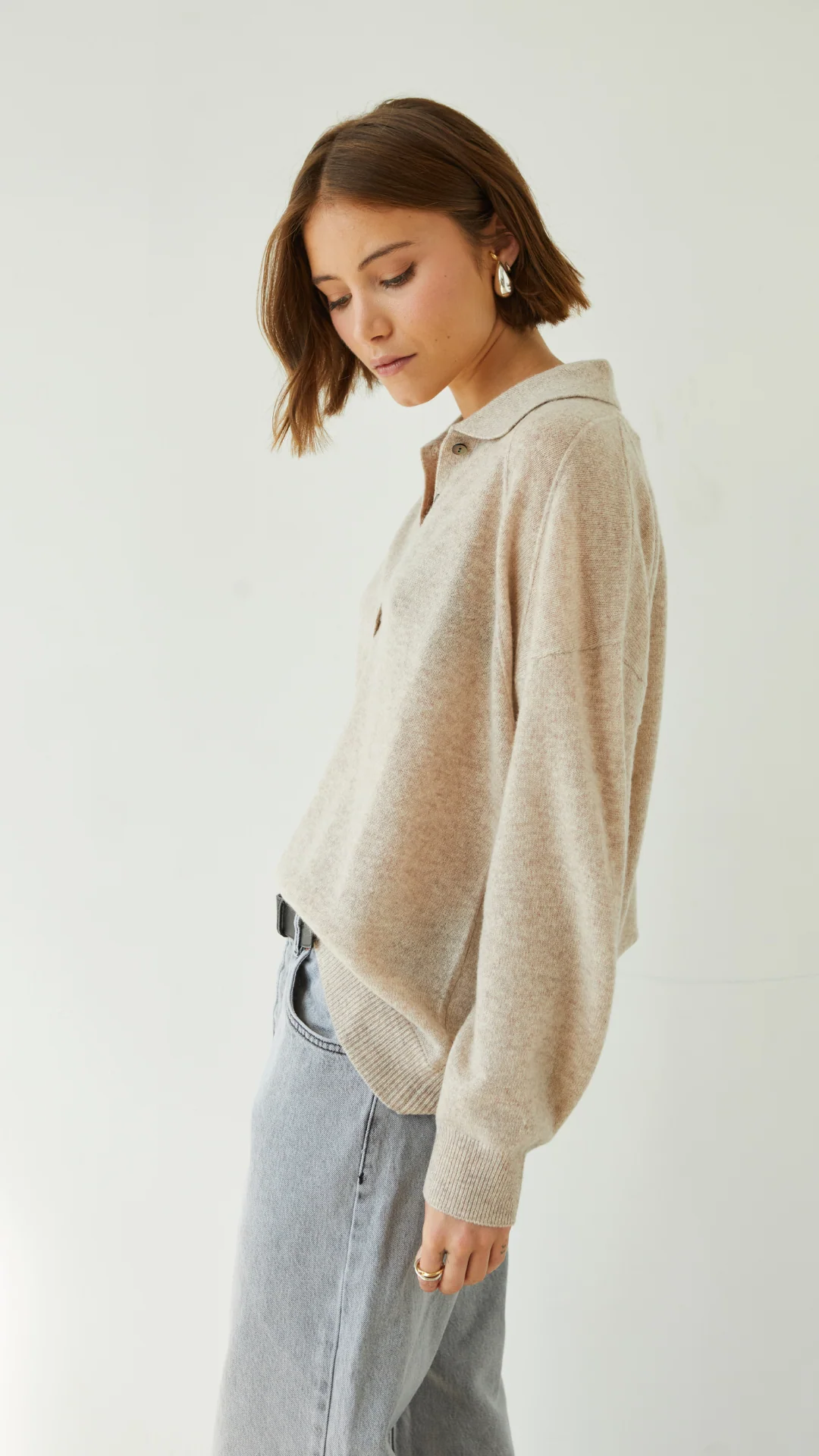 Caprice Cashmere Sweater - Oat - Image 4