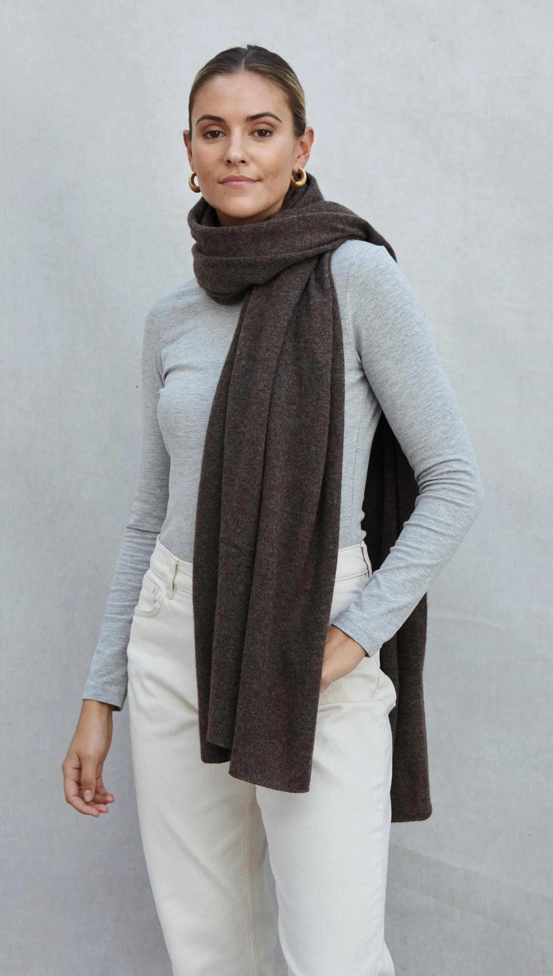 Cashmere Travel Wrap - Bark - Image 10
