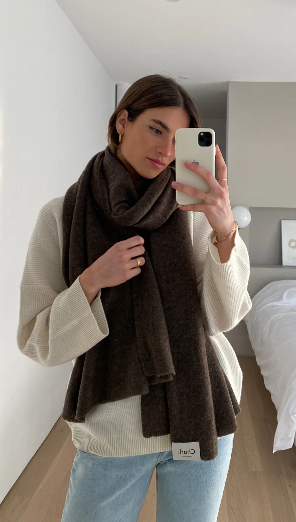 Cashmere Travel Wrap - Bark - Image 11