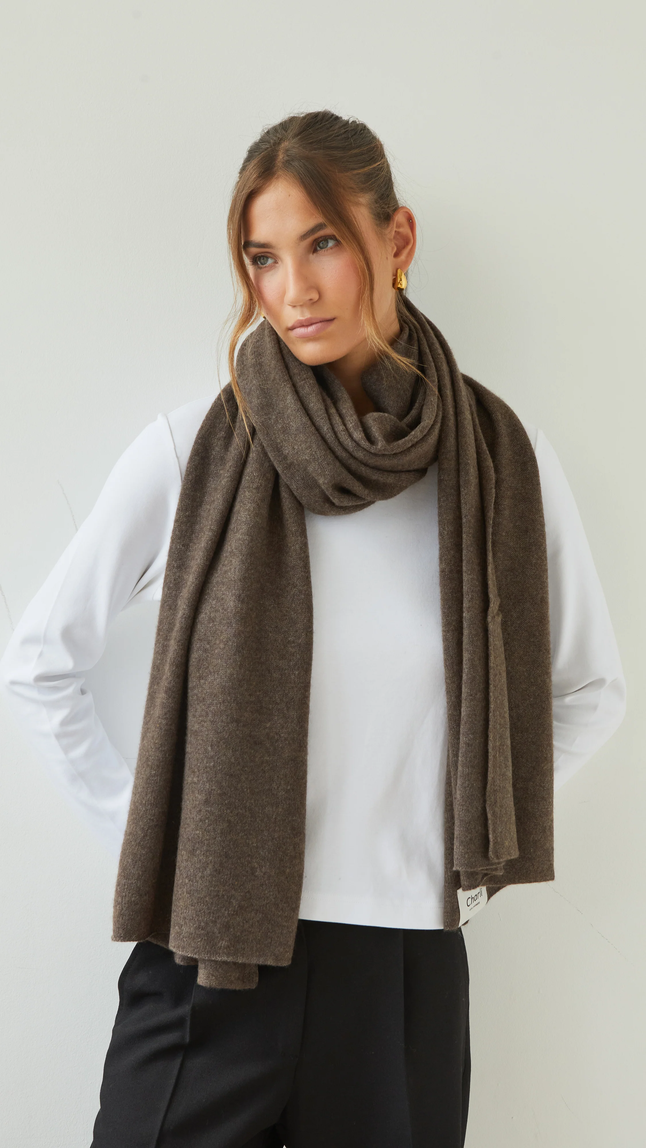 Cashmere Travel Wrap - Bark - Image 3