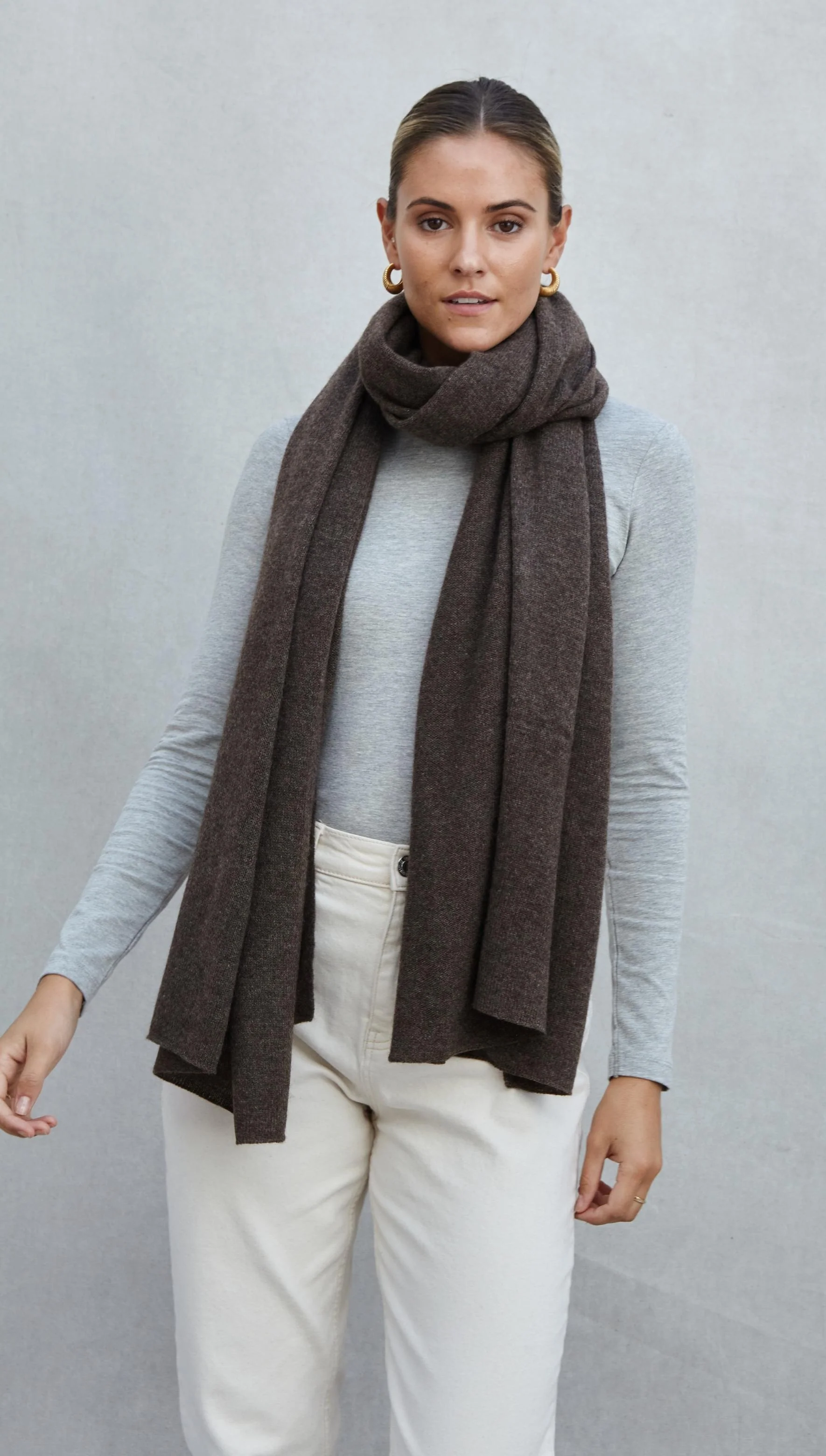 Cashmere Travel Wrap - Bark - Image 5