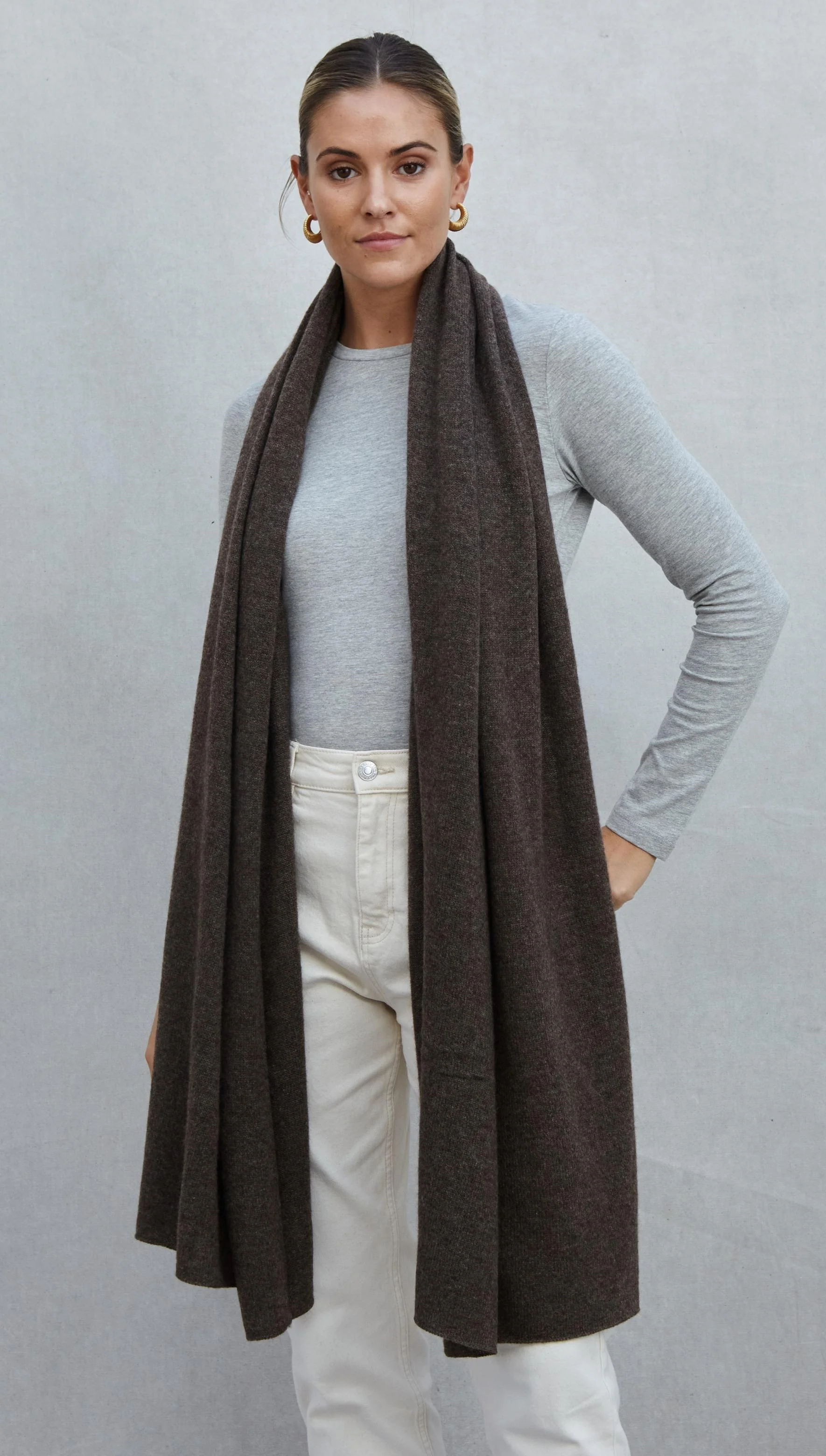 Cashmere Travel Wrap - Bark - Image 6