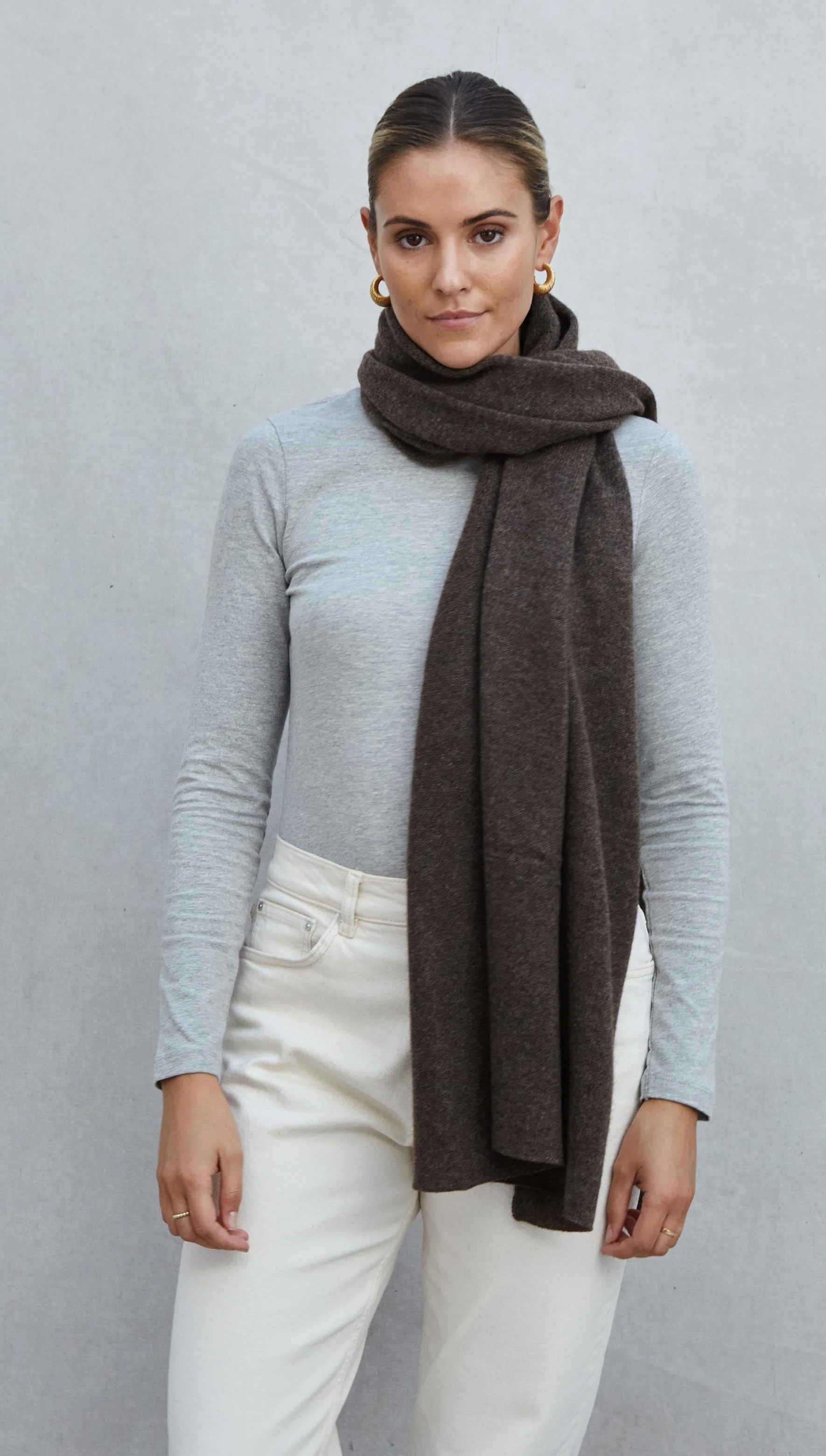 Cashmere Travel Wrap - Bark - Image 8