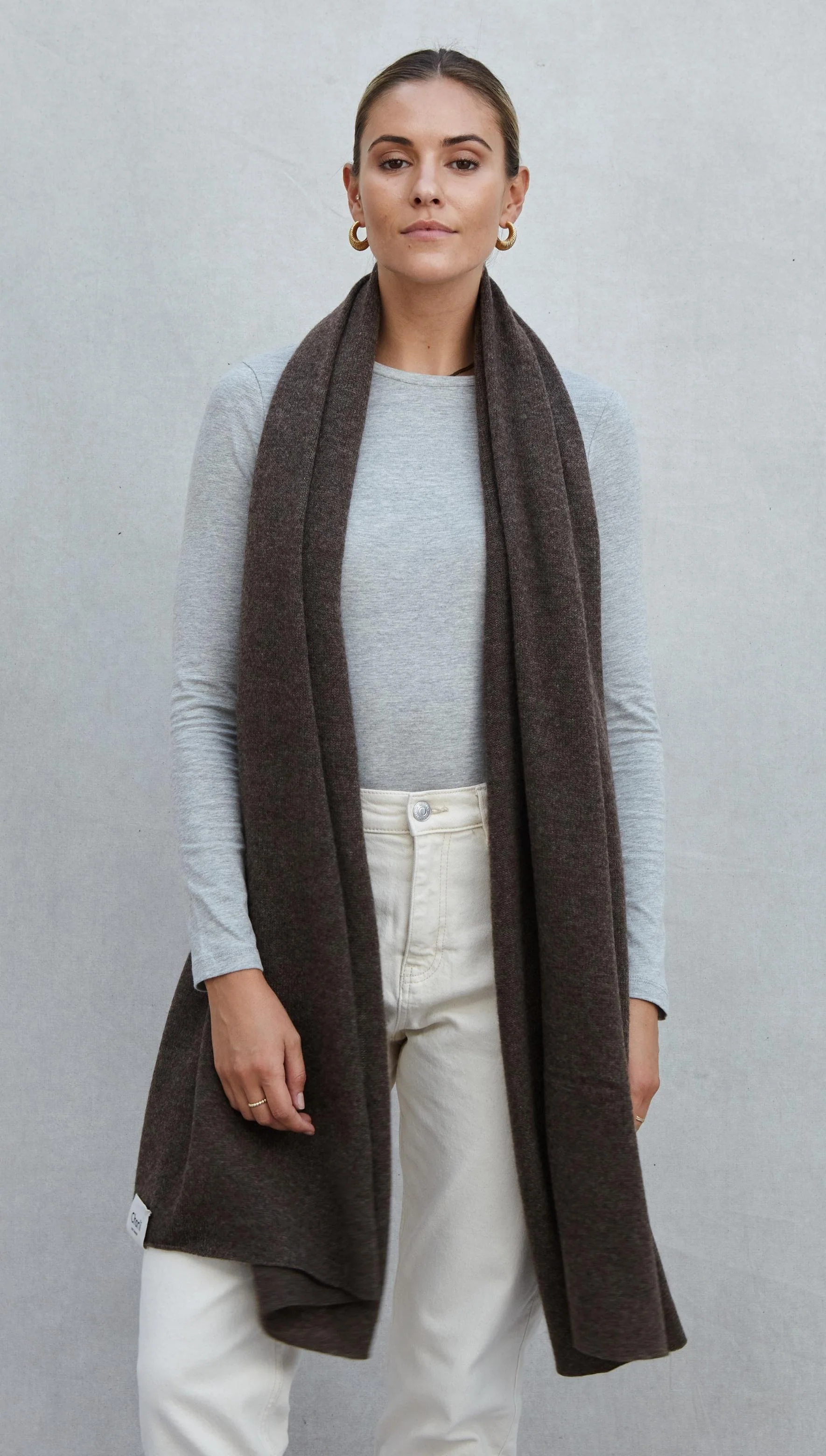 Cashmere Travel Wrap - Bark - Image 9