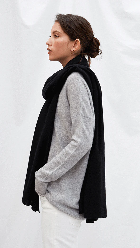 Cashmere Travel Wrap - Black - Image 3