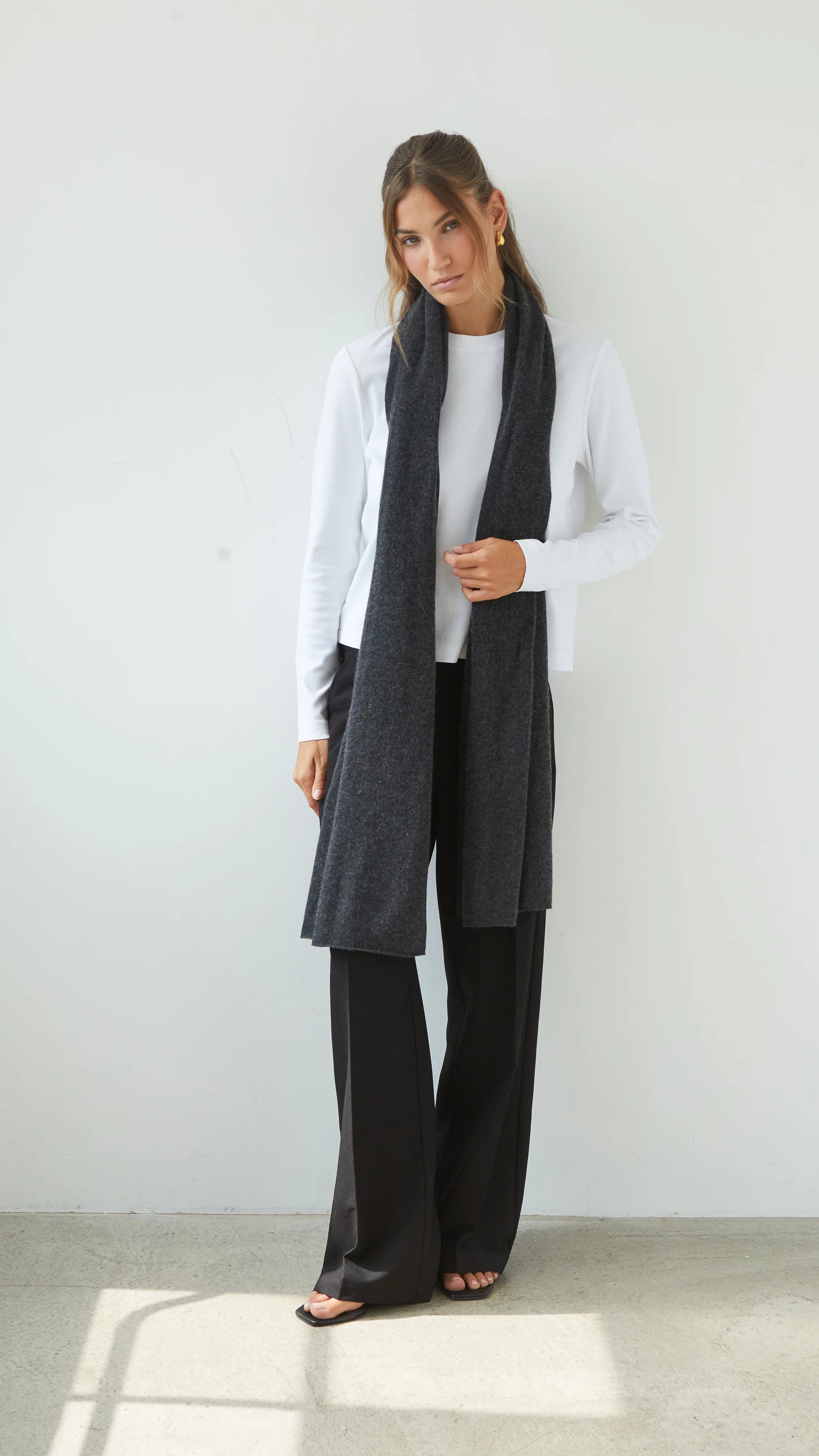 Cashmere Travel Wrap - Dark Grey Melange - Image 5