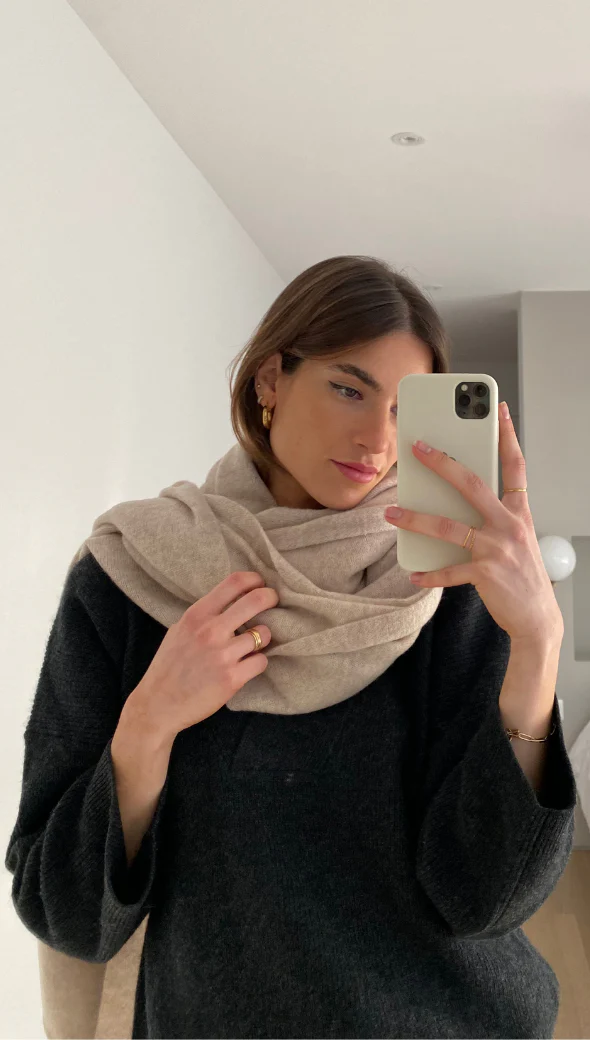 Cashmere Travel Wrap - Oatmeal - Image 5