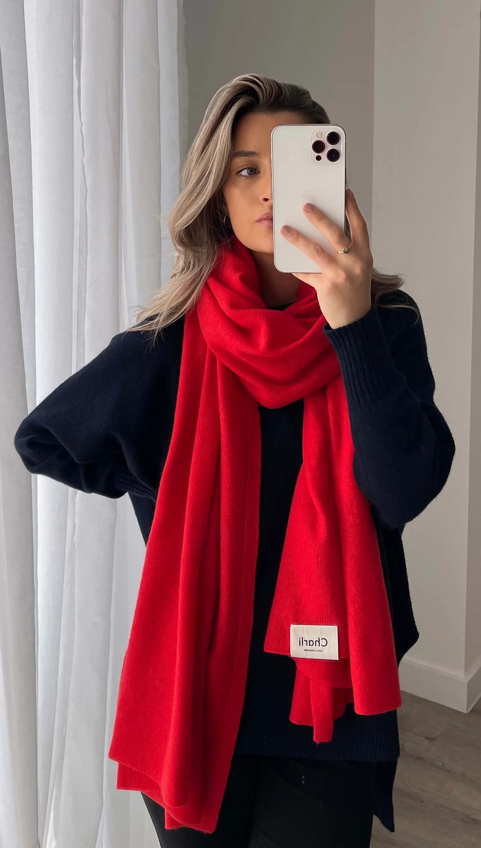 Cashmere Travel Wrap - Pomegranate - Image 6