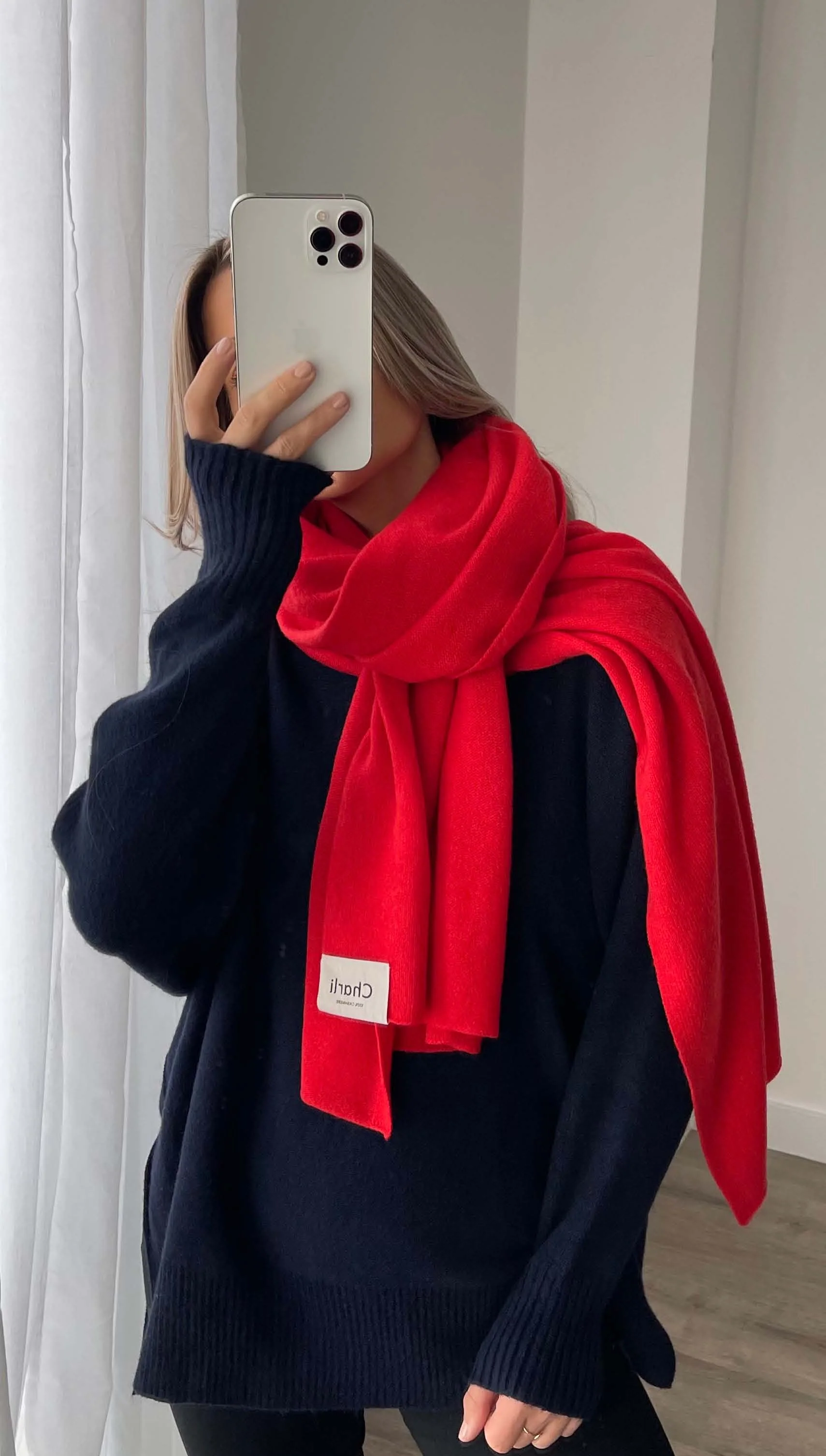 Cashmere Travel Wrap - Pomegranate - Image 8
