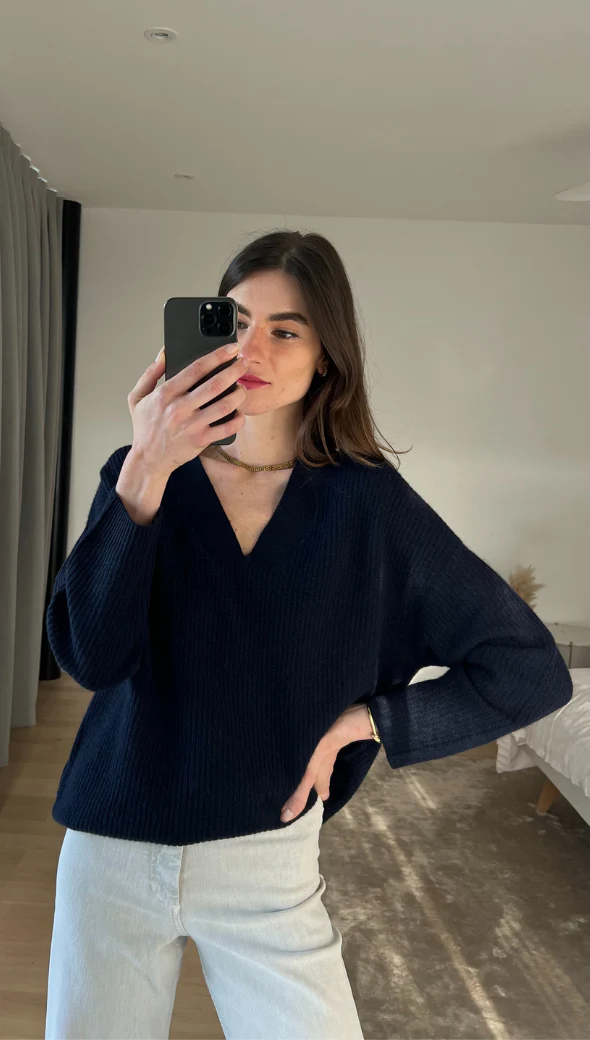 Cathea Cashmere Sweater - Navy - Image 5