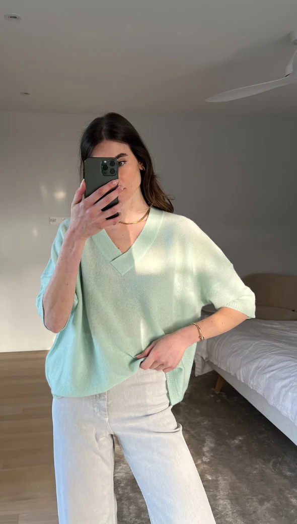 Cedar Cashmere Sweater - Mint - Image 4