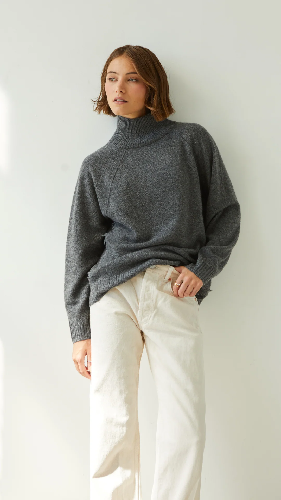 Cian Cashmere Sweater - Anthracite - Image 5