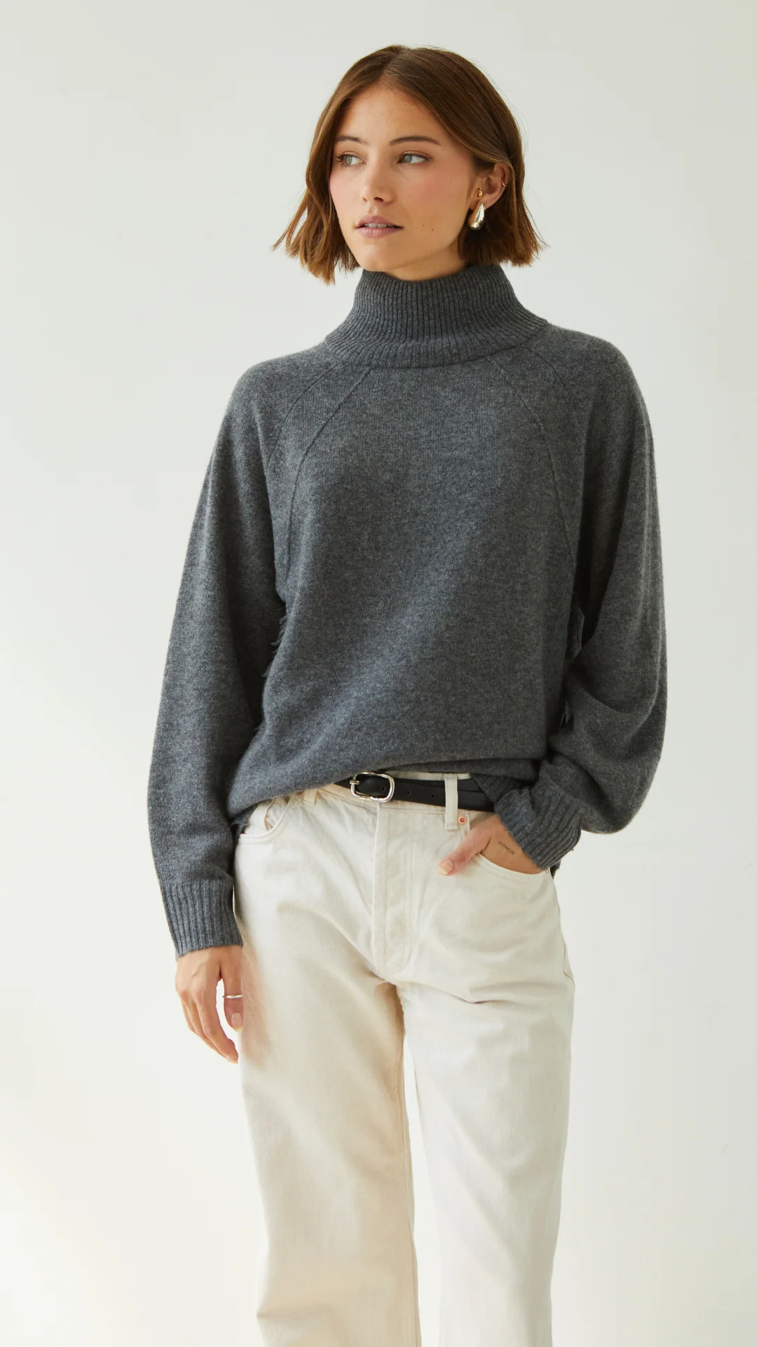 Cian Cashmere Sweater - Anthracite - Image 7