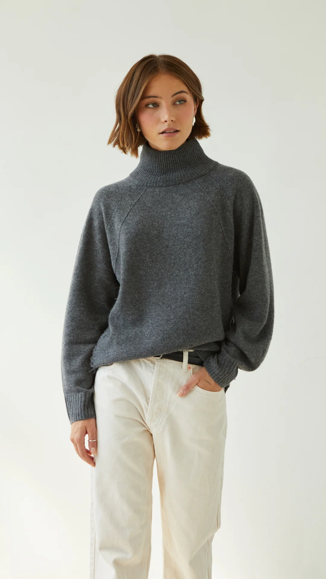Cian Cashmere Sweater - Anthracite - Image 8