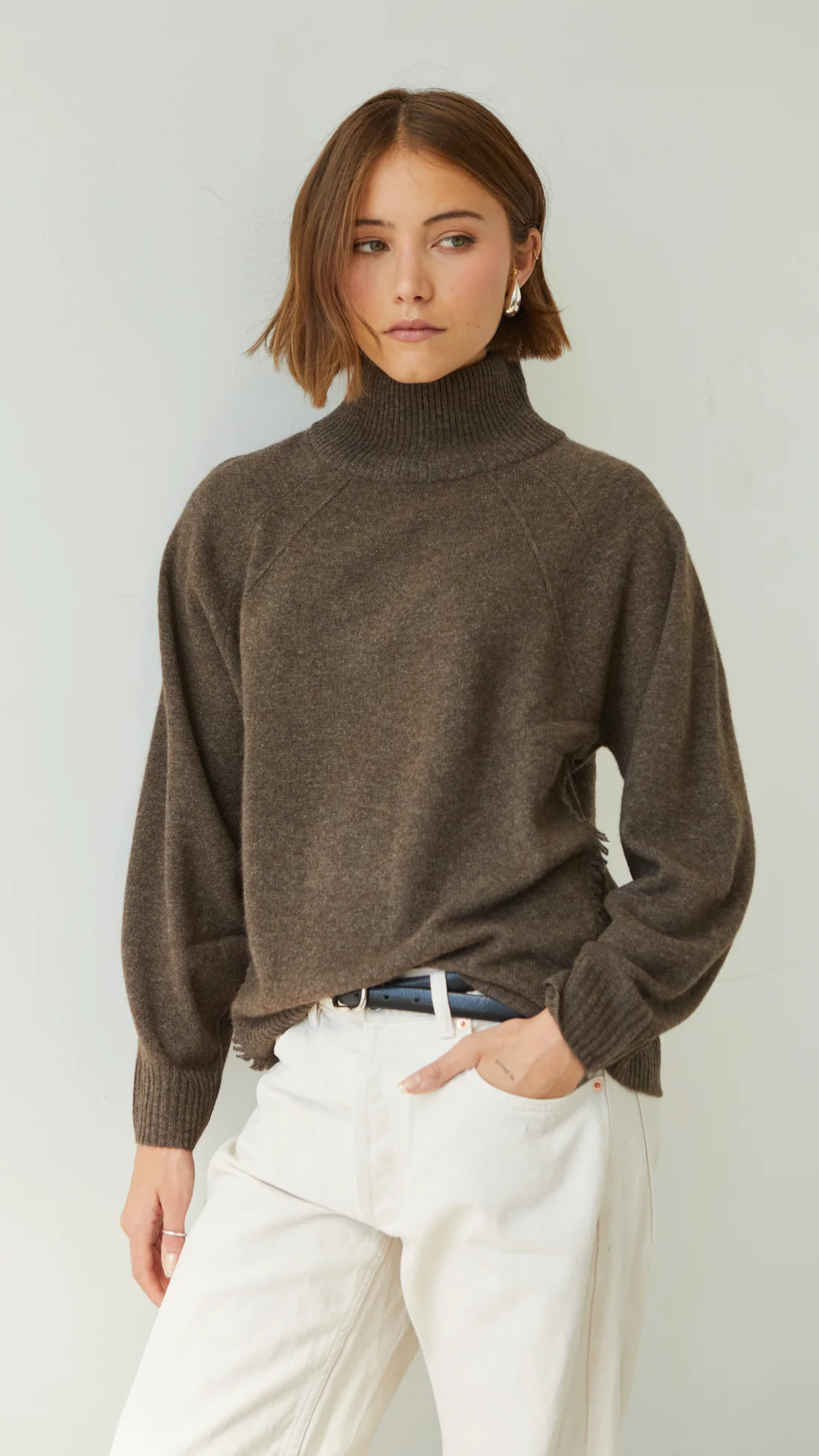 Cian Cashmere Sweater - Bark - Image 4