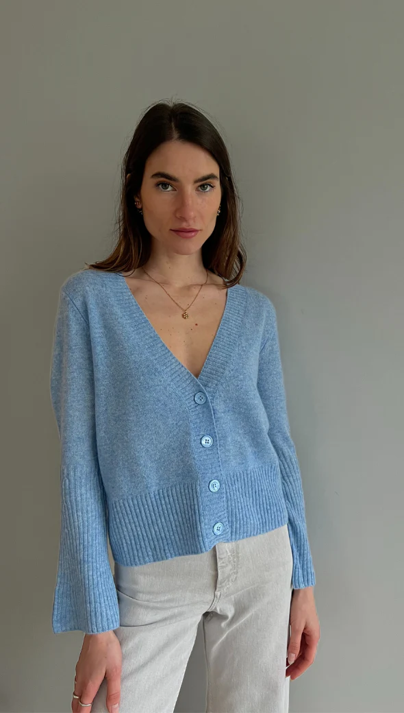 Cindy Cashmere Cardigan - Sky - Image 5