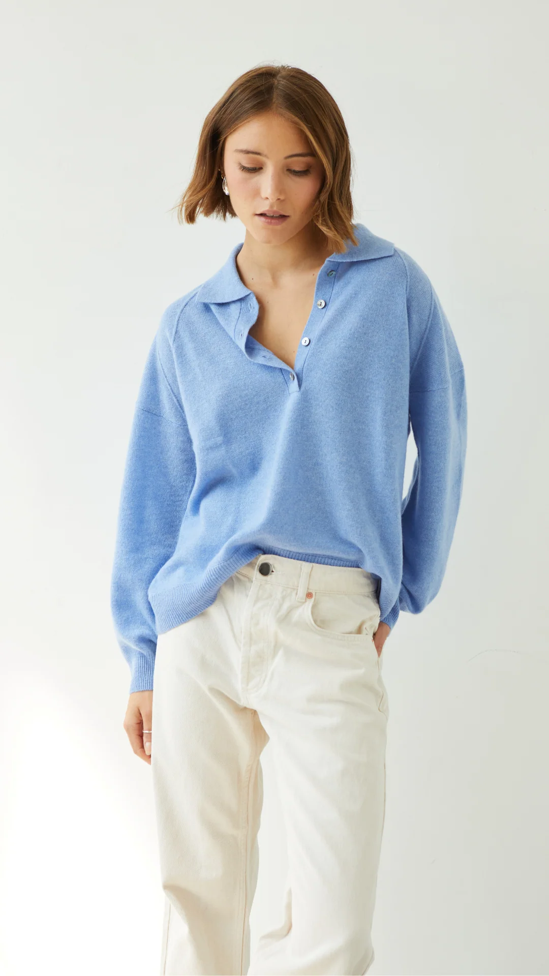 Caprice Cashmere Sweater - Sky Blue - Image 3