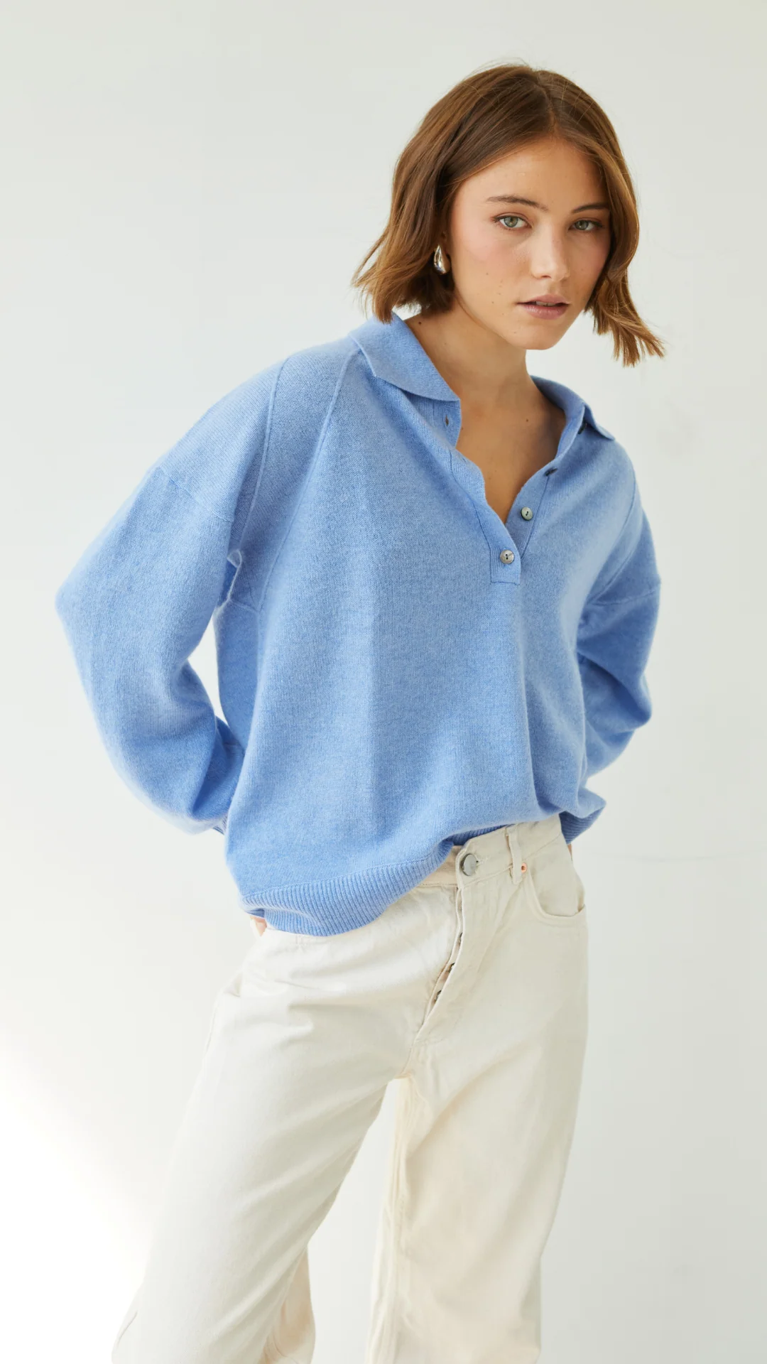 Caprice Cashmere Sweater - Sky Blue - Image 4
