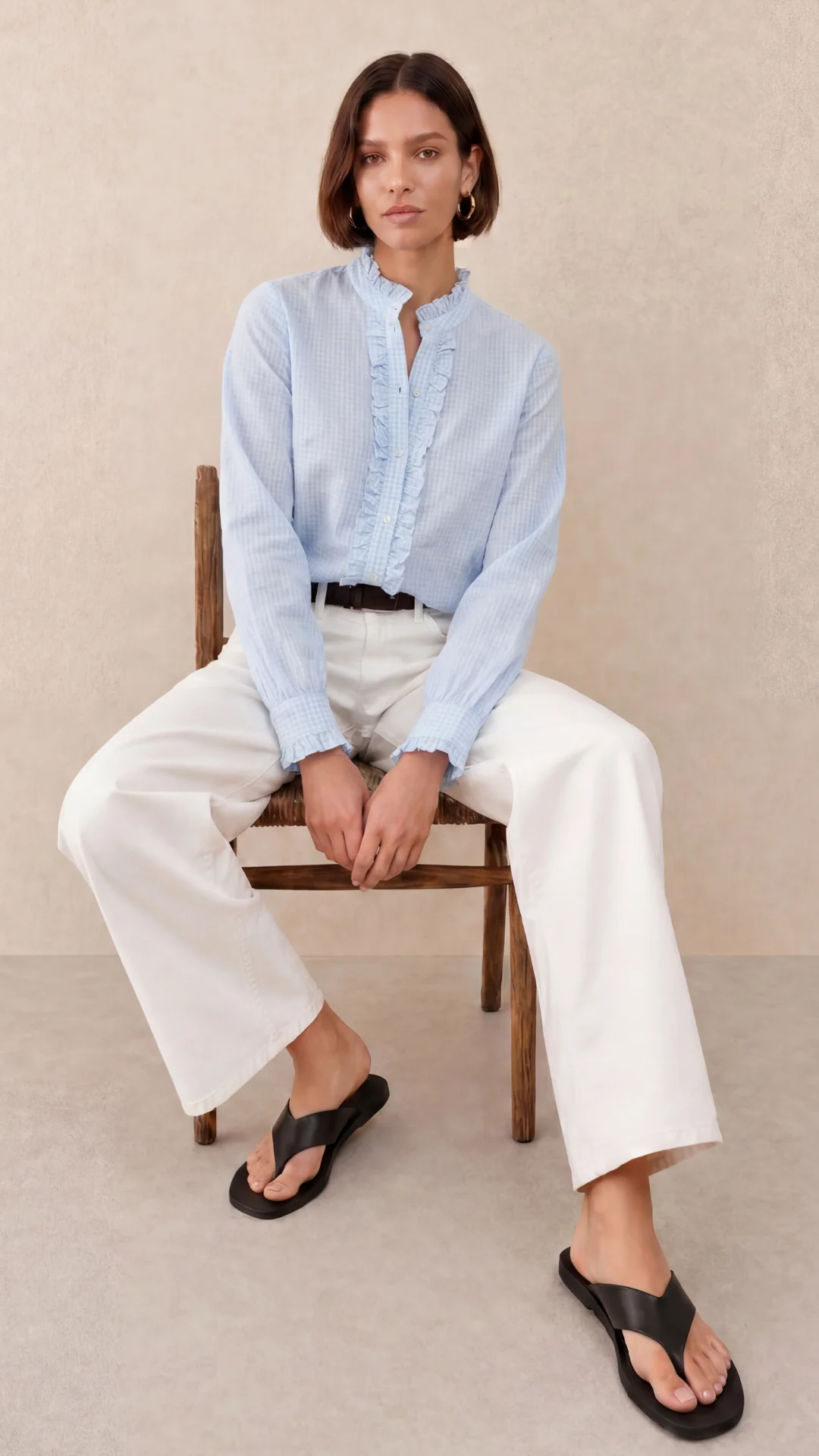 Daria Shirt - Soft Blue Check - Image 8