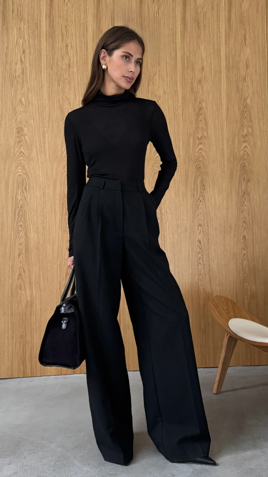 Demi Cashmere Jersey Top - Black - Image 8