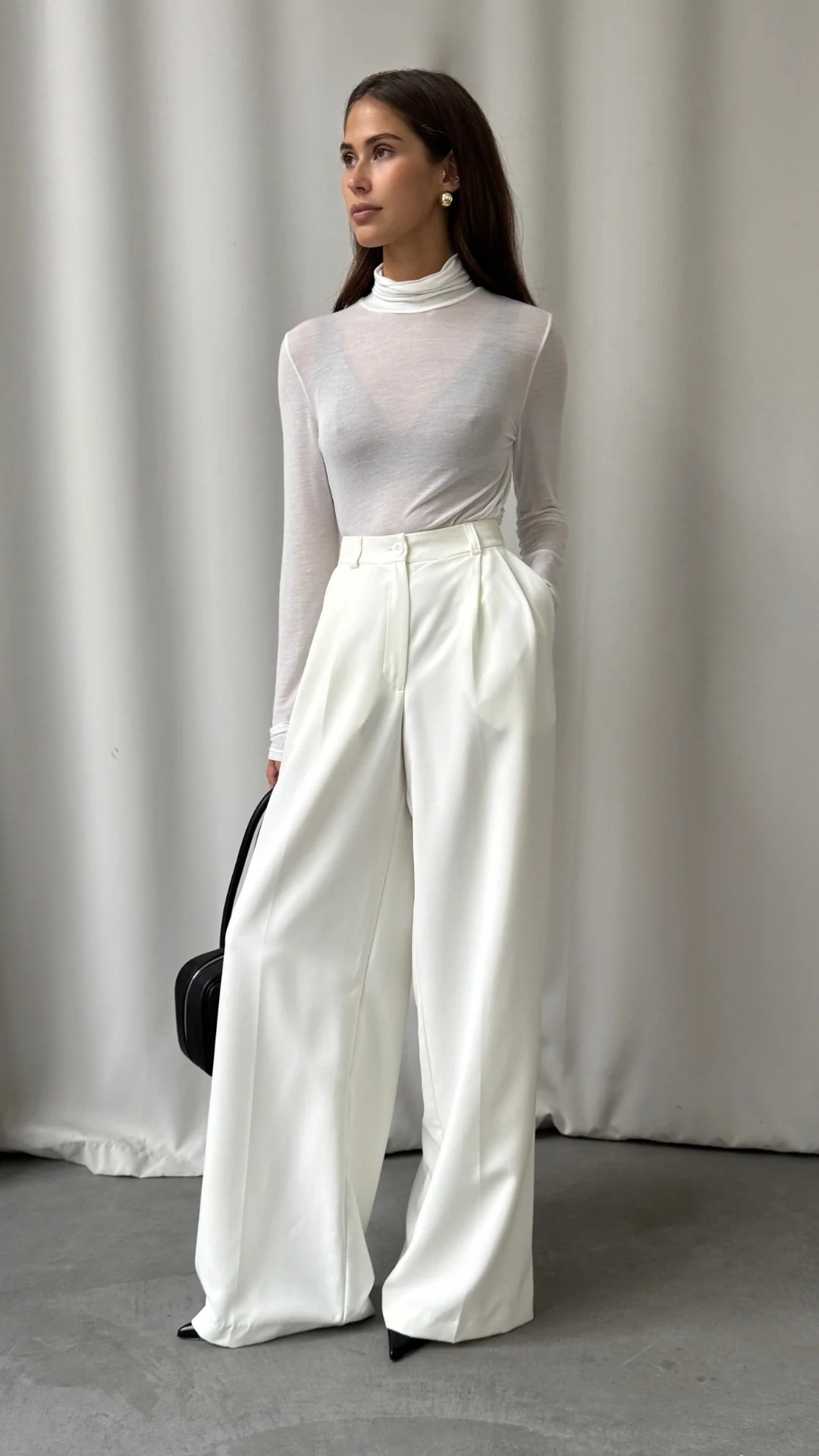 Demi Cashmere Jersey Top - White - Image 6