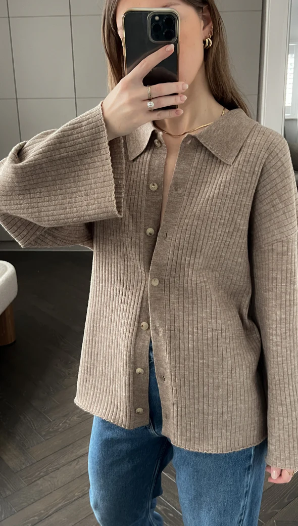 Dominika Cardigan - Biscuit - Image 4