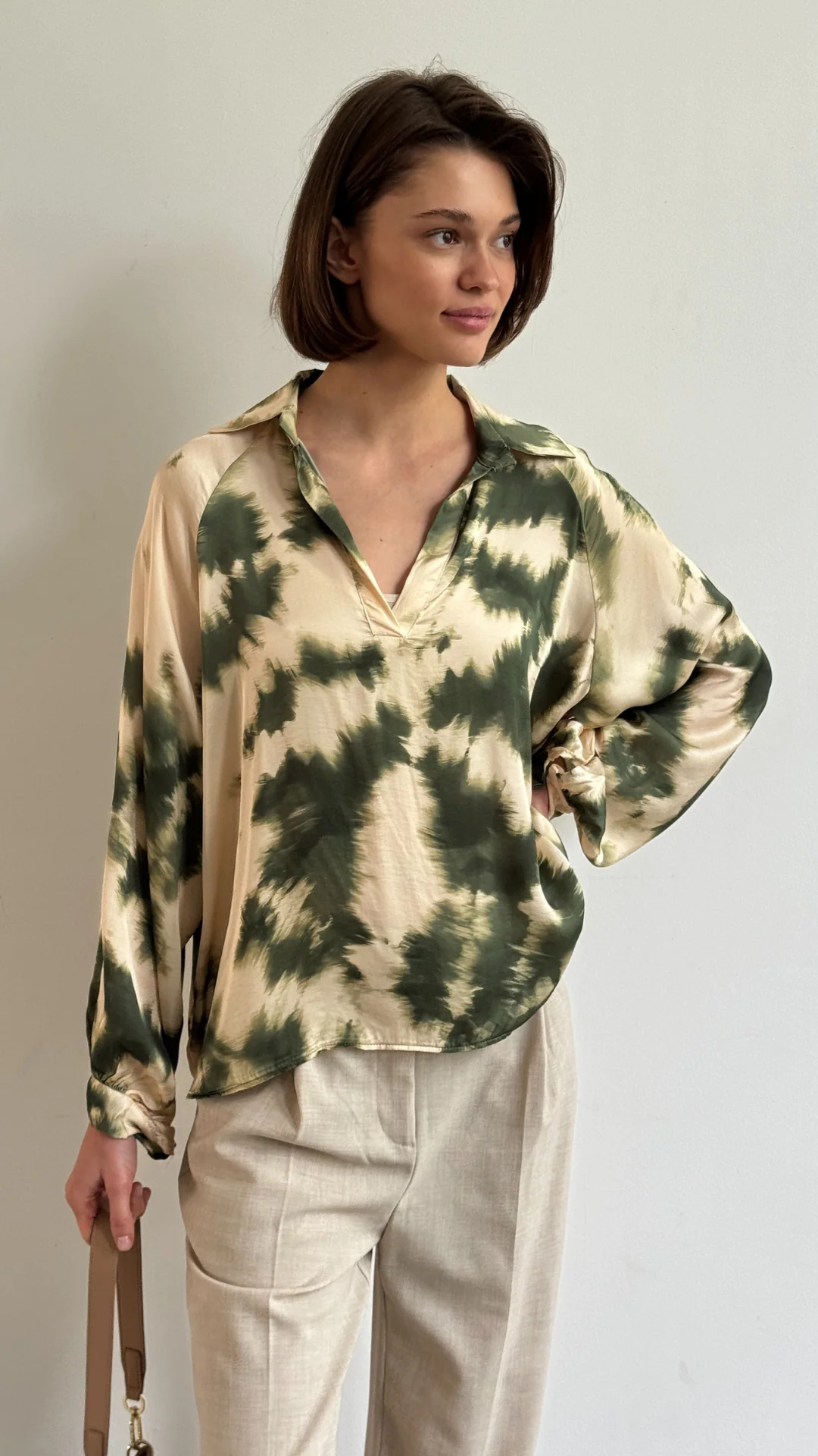 Eden Top - Khaki Tie Dye Print - Image 5