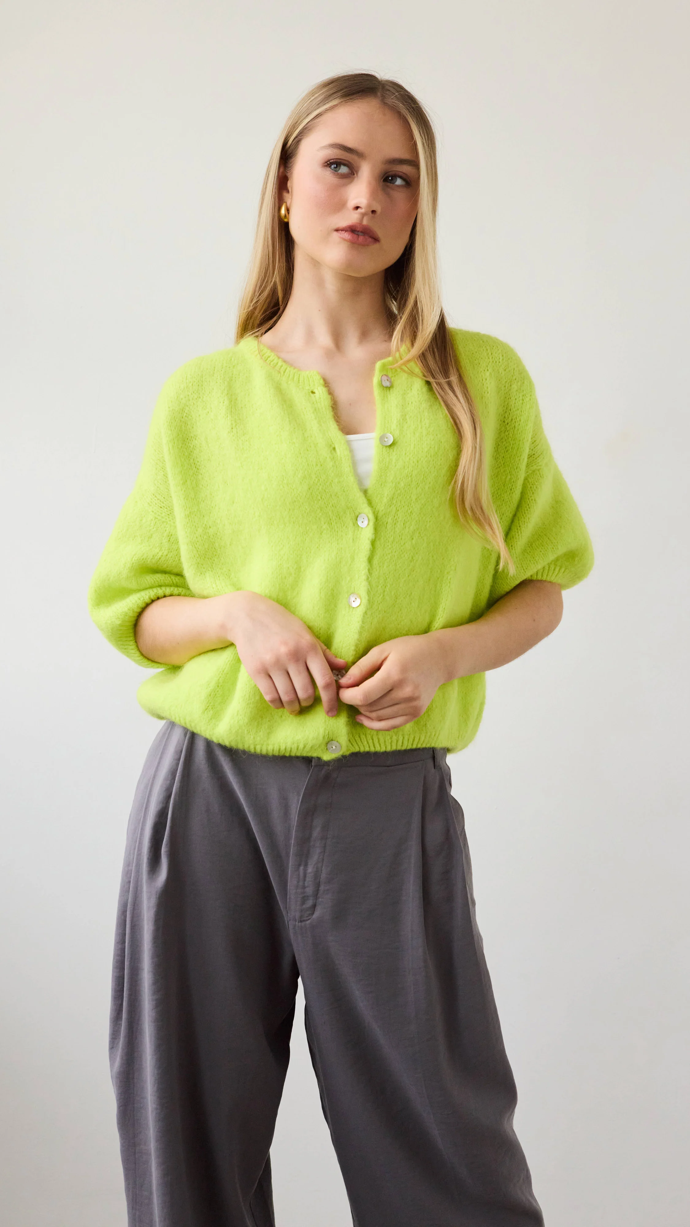 Emme Cardigan - Chartreuse - Image 2