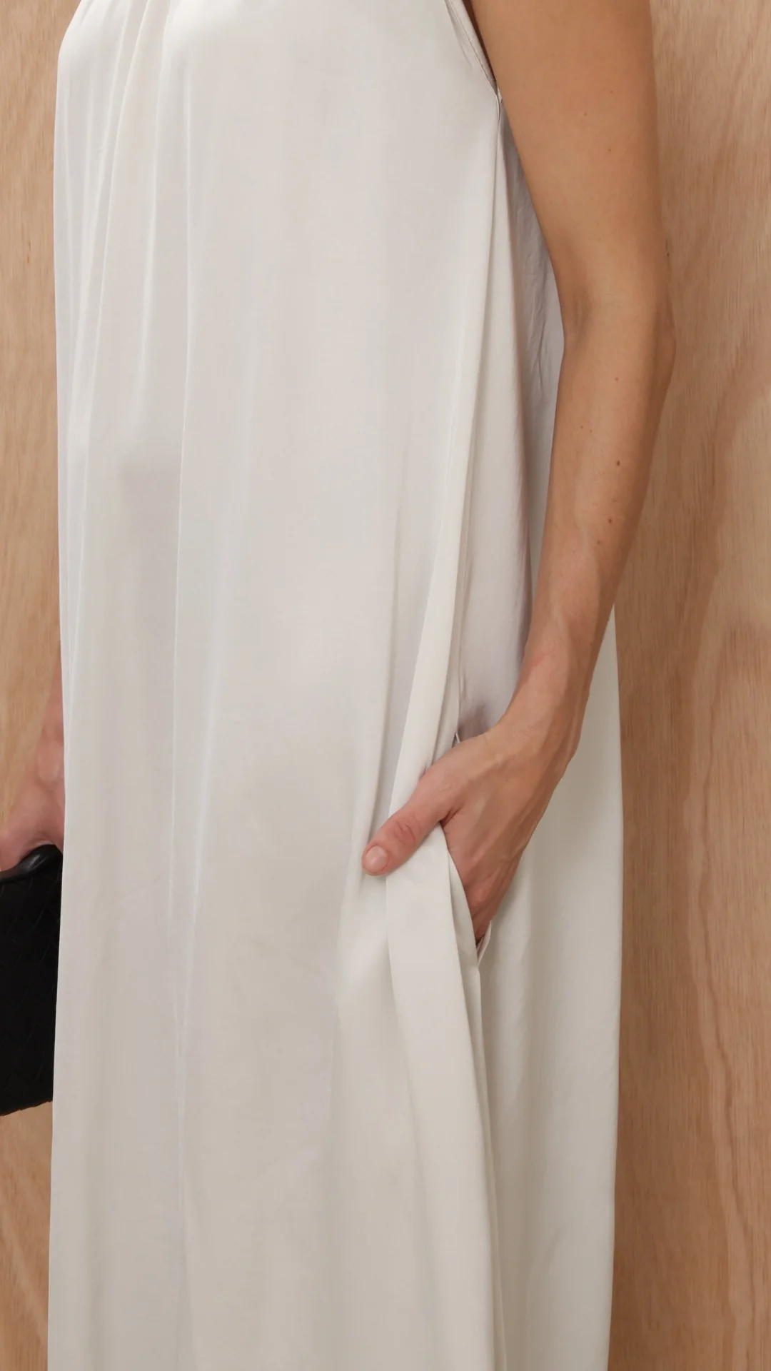 Everly Column Satin Dress - Oyster - Image 5