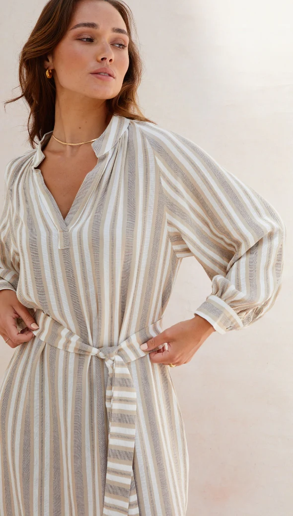 Ines Kaftan - Taupe Stripe - Image 8