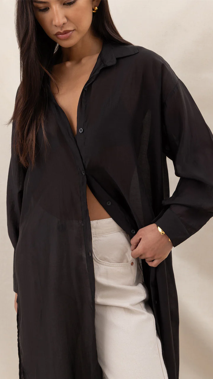 Izzie Long Shirt - Black - Image 2