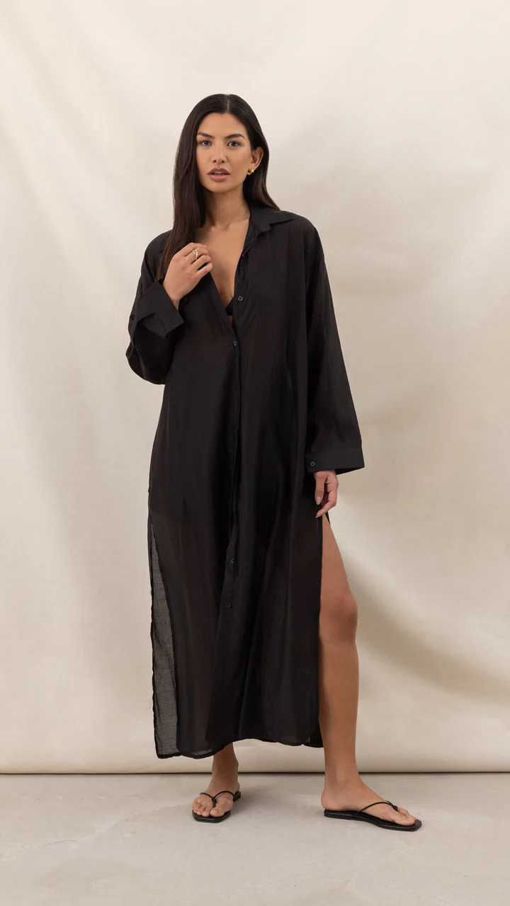 Izzie Long Shirt - Black - Image 6