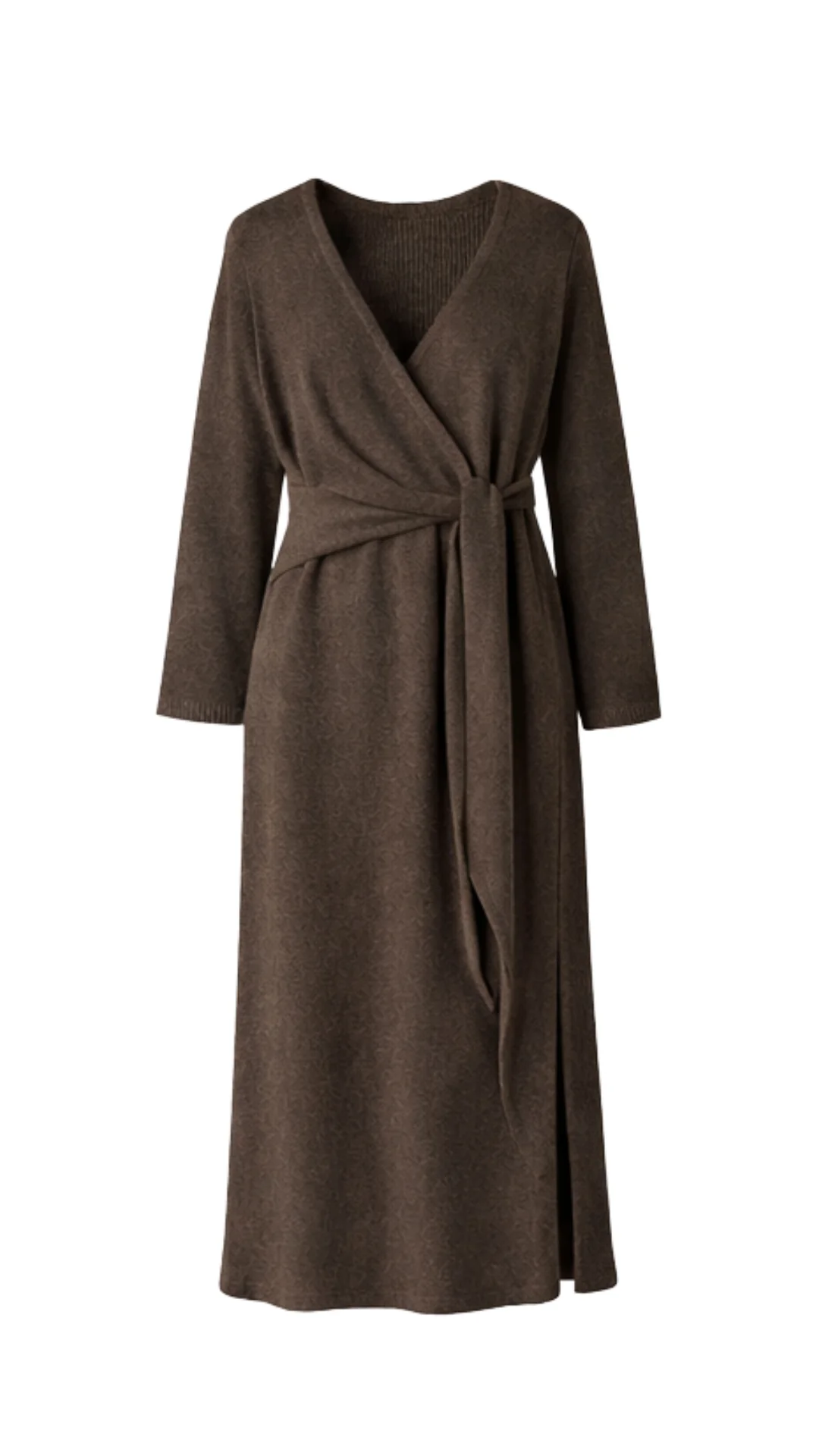 Keira Knit Wrap Dress - Dark Espresso - Image 5