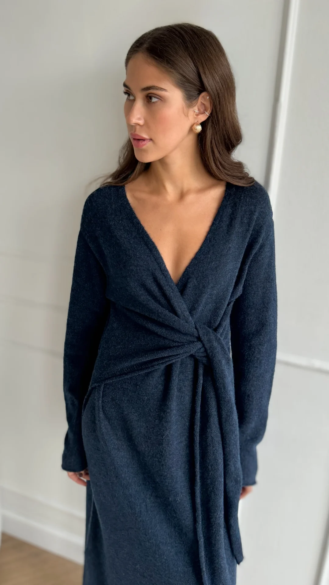 Keira Knit Wrap Dress - Midnight - Image 10
