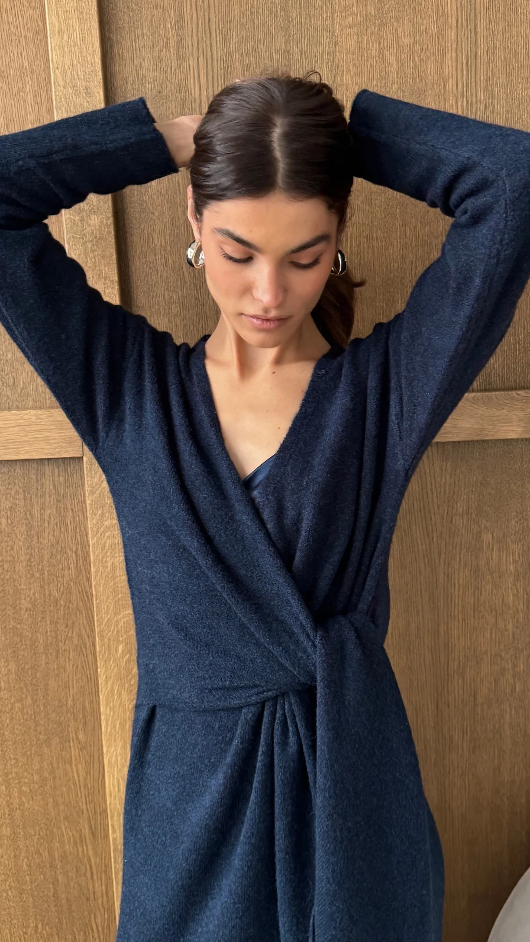 Keira Knit Wrap Dress - Midnight - Image 3