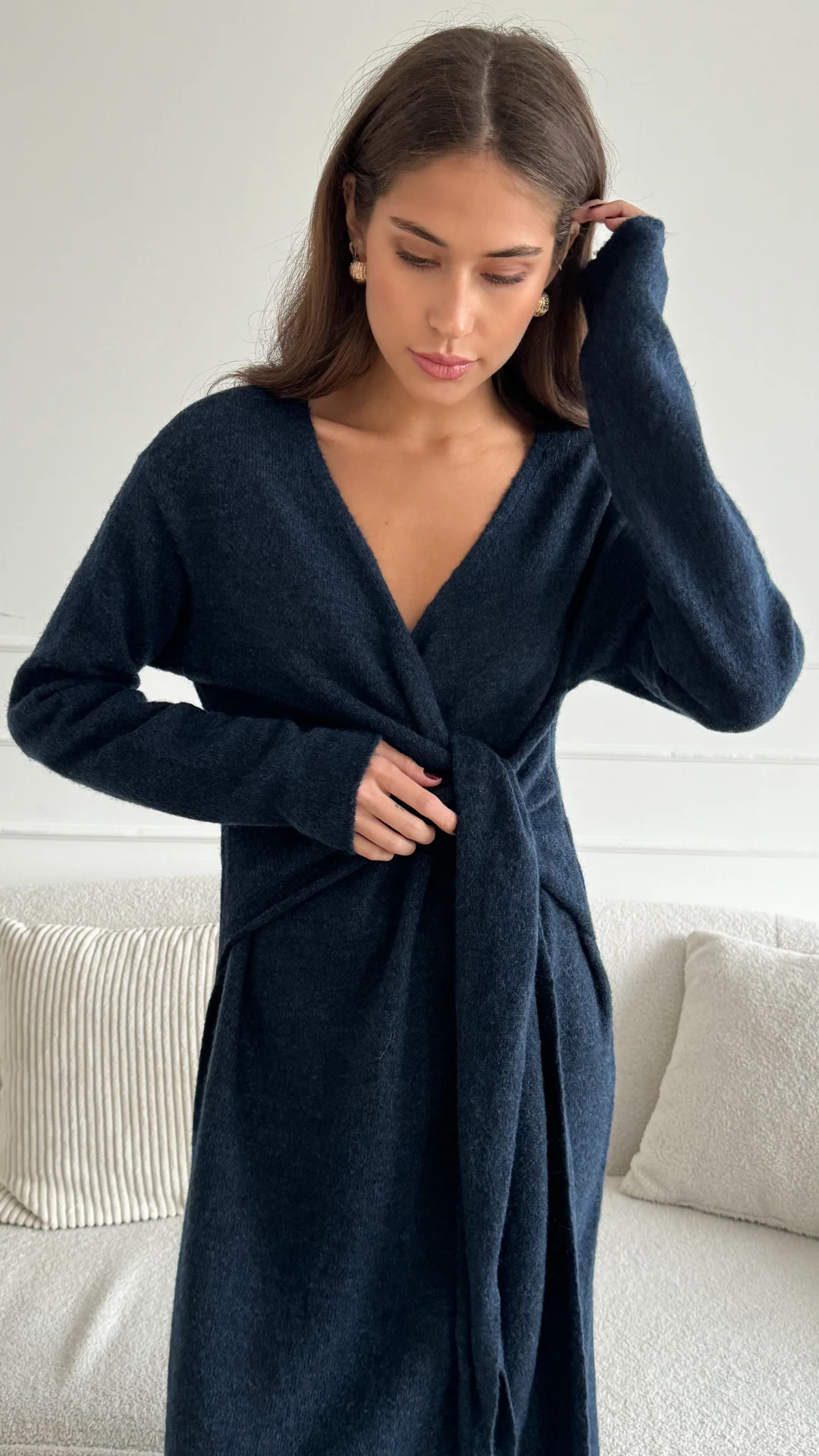Keira Knit Wrap Dress - Midnight - Image 7