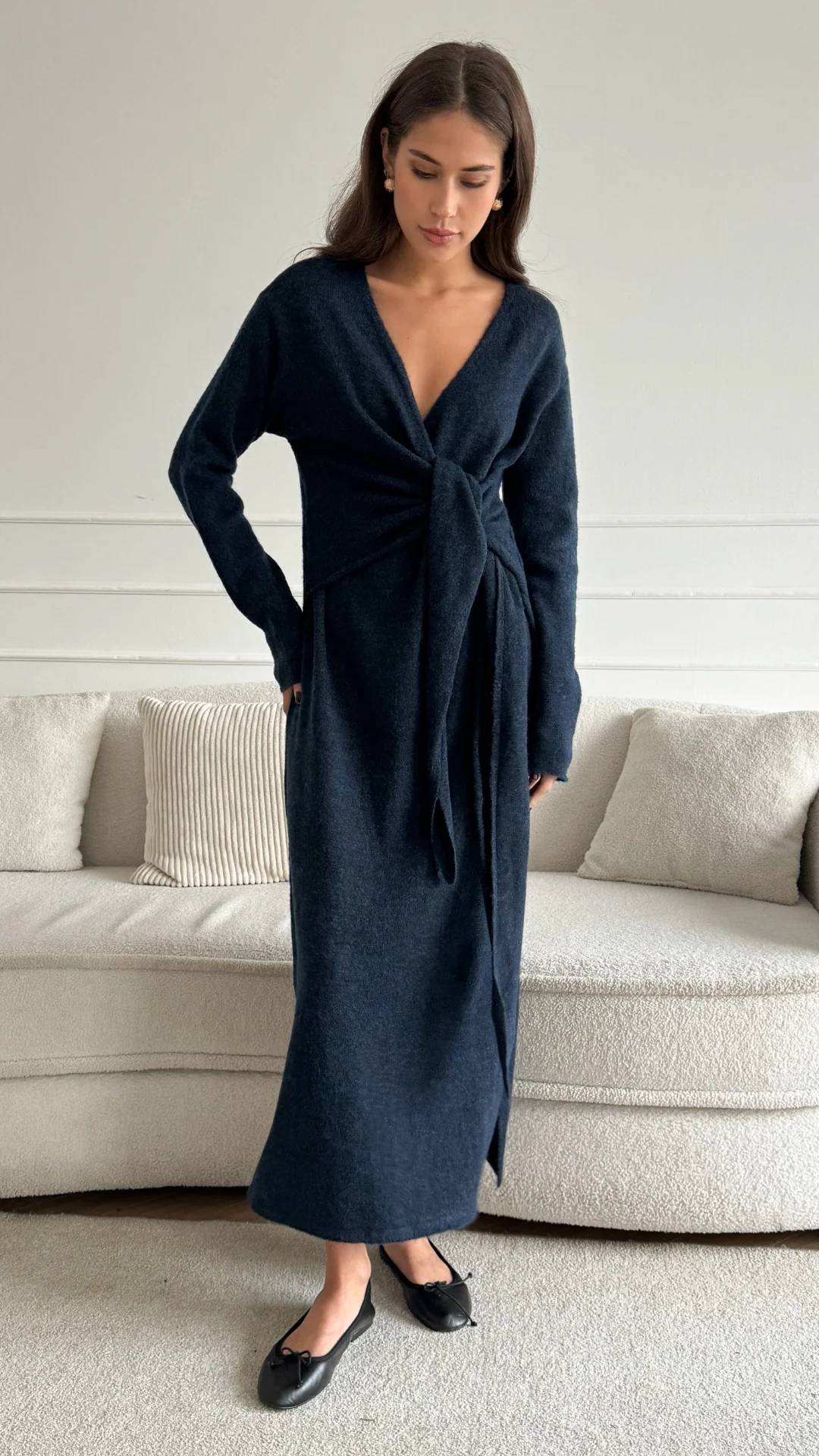 Keira Knit Wrap Dress - Midnight - Image 9